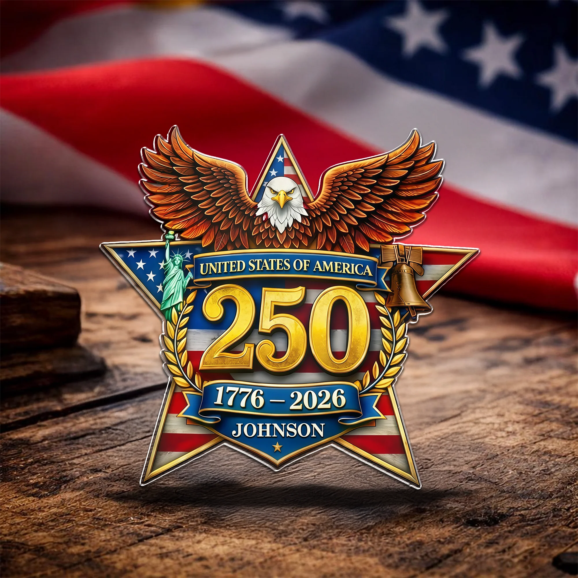 Custom Name USA 250 1776-2026 Anniversary Acrylic Pin CH07 911082 - Image 5