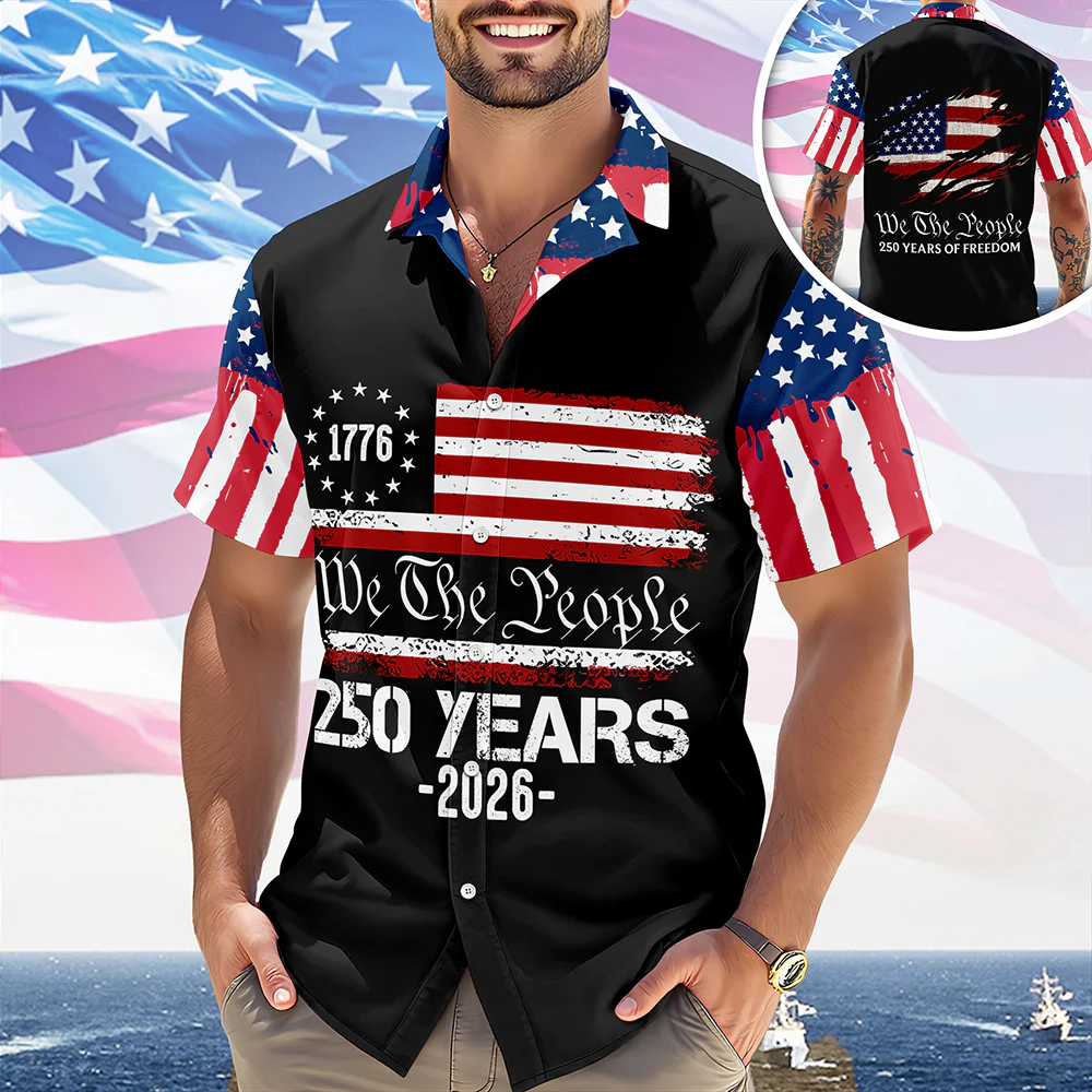 Custom Patriotic American Flag We The People, 250 Years Of Freedom Hawaiian Shirt LM32 668987 - Image 8
