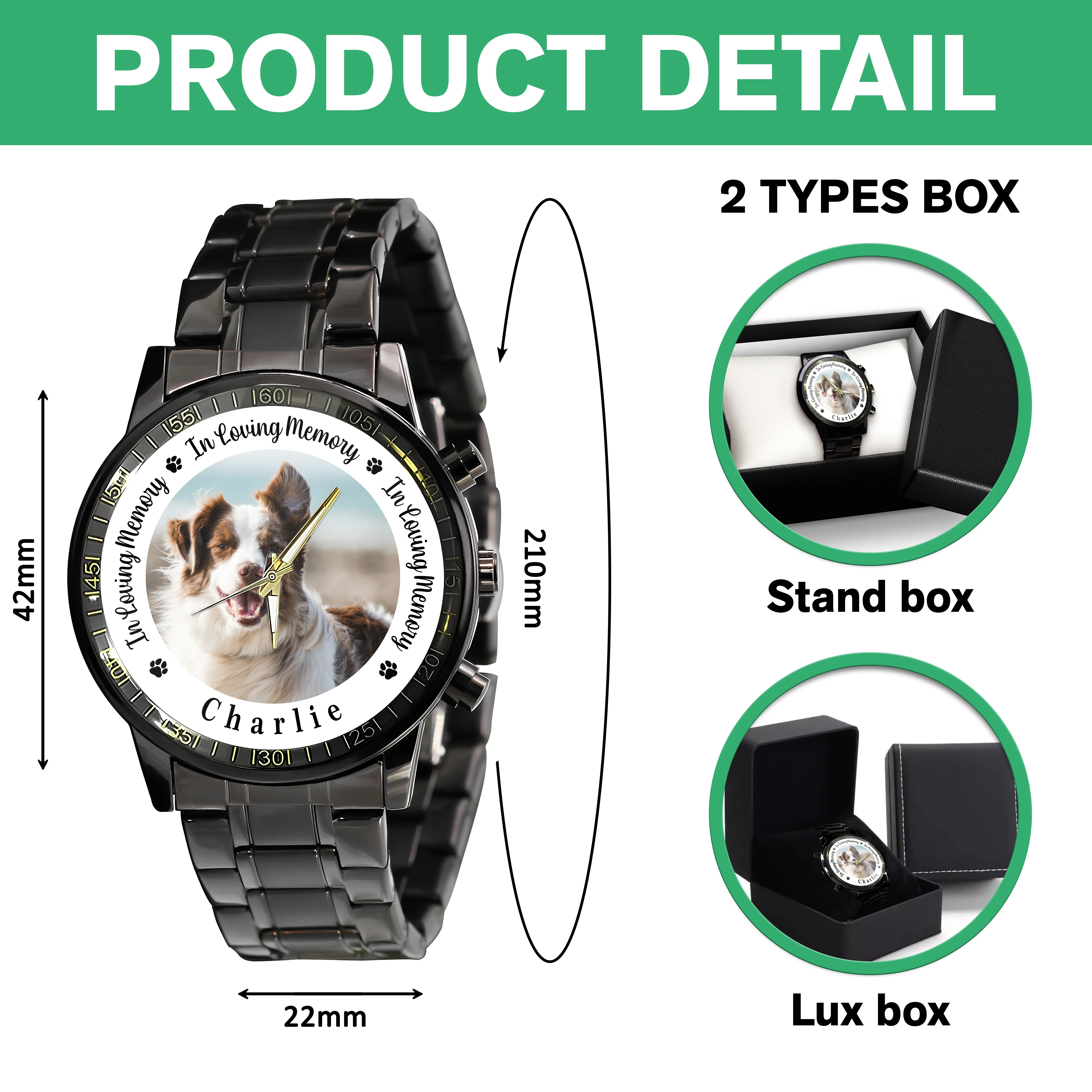 Custom Pet Memorial Photo - Personalized Men's Watch Gift For Dog Cat Lovers TH10 894261 - Image 7