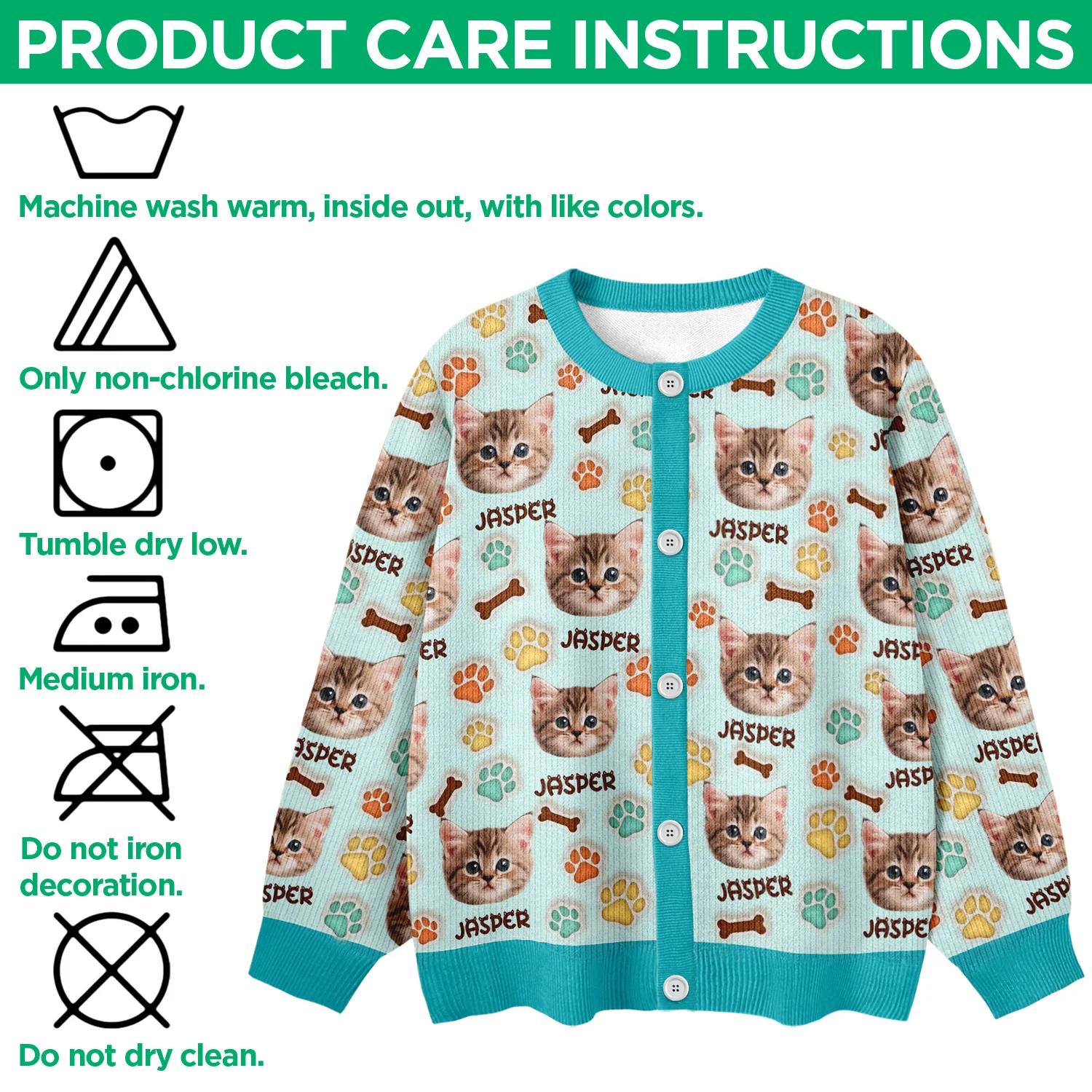 Custom Pet Photo 3D Inflated Effect Printed Ugly Cardigan Gift For Pet Owners, Pet Lovers LM32 897253 - Image 5