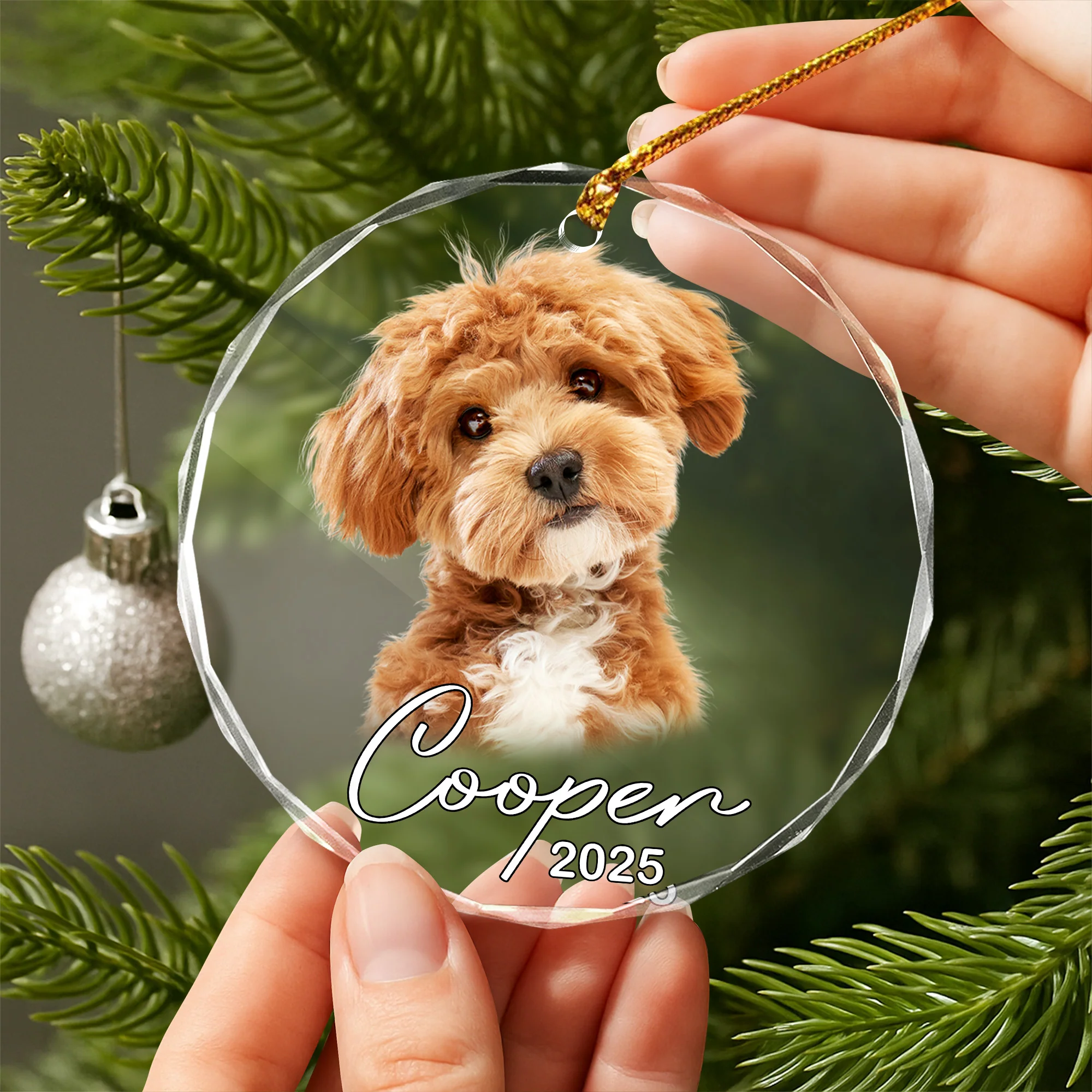 Custom Pet Photo Christmas Glass Ornament Gift For Pet Lovers TH10 894775 - Image 4