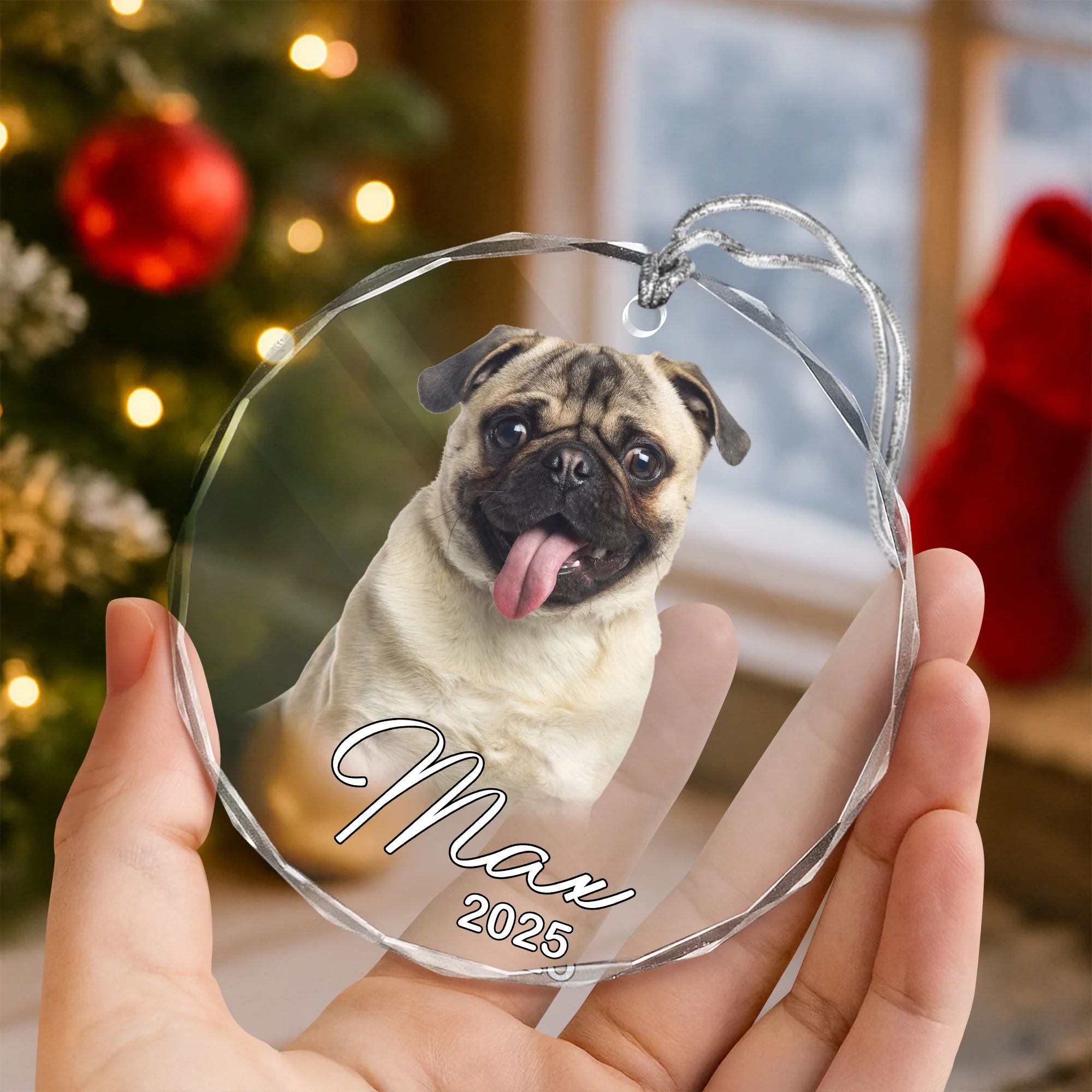 Custom Pet Photo Christmas Glass Ornament Gift For Pet Lovers TH10 894775 - Image 5