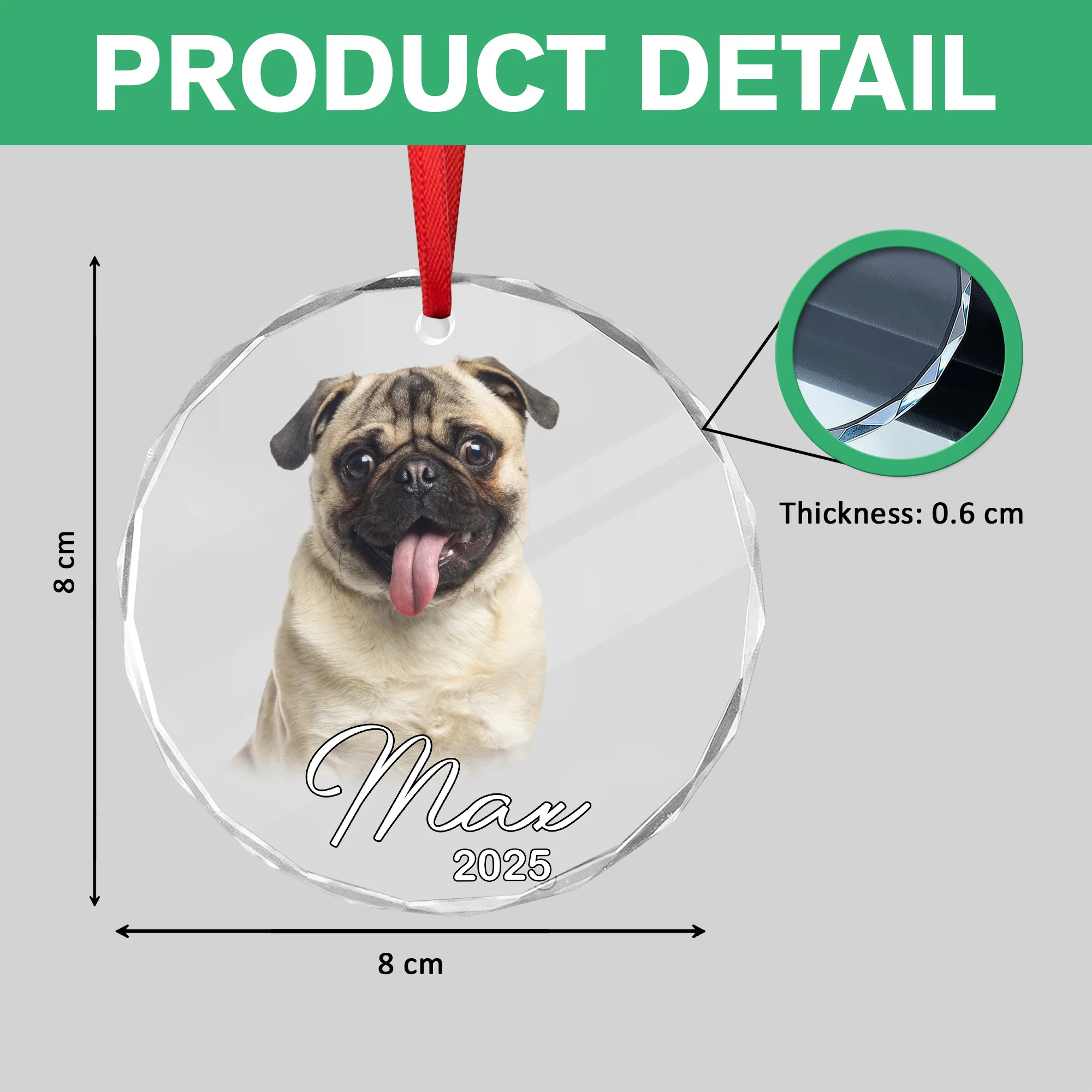 Custom Pet Photo Christmas Glass Ornament Gift For Pet Lovers TH10 894775 - Image 7