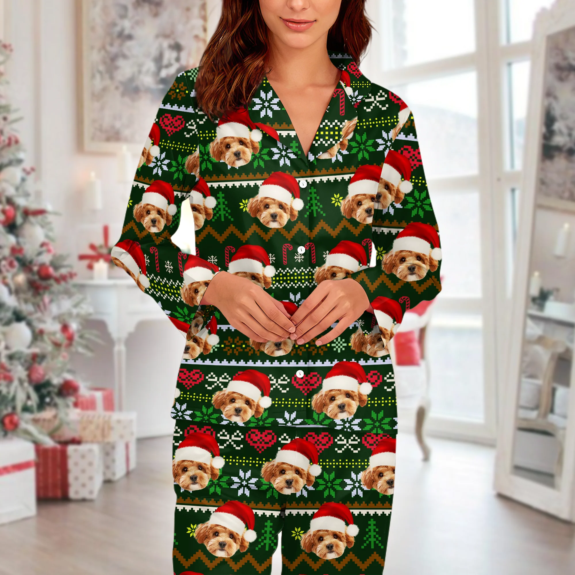 Custom Pet Photo Christmas Holiday Pajamas CH07 896112 - Image 3