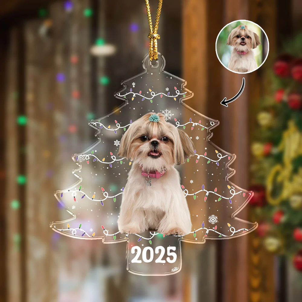 Custom Pet Photo On Christmas Tree Acrylic Ornament HA75 897986 - Image 6