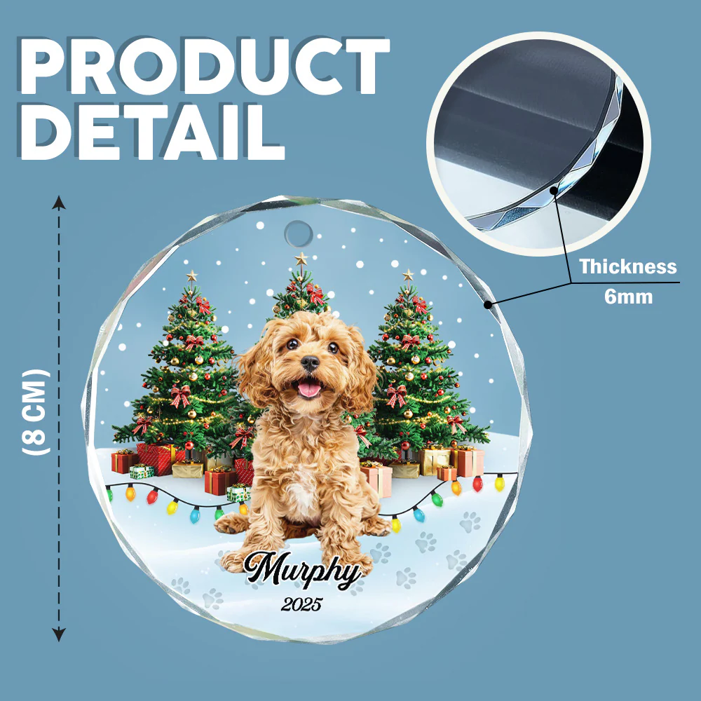 Custom Pet Photo - Personalized Christmas Glass Ornament For Pet Lovers CH07 899692 - Image 5