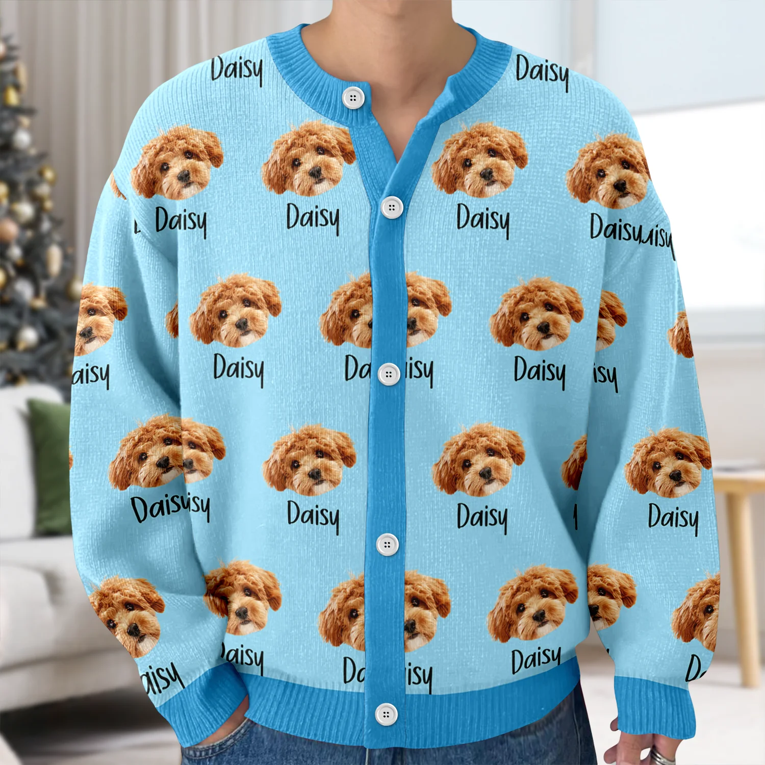 Custom Pet Portrait Photo Ugly Cardigan - Personalized Dog/Cat/Person Photo & Name Gif For Christmas CH07 899808 - Image 3