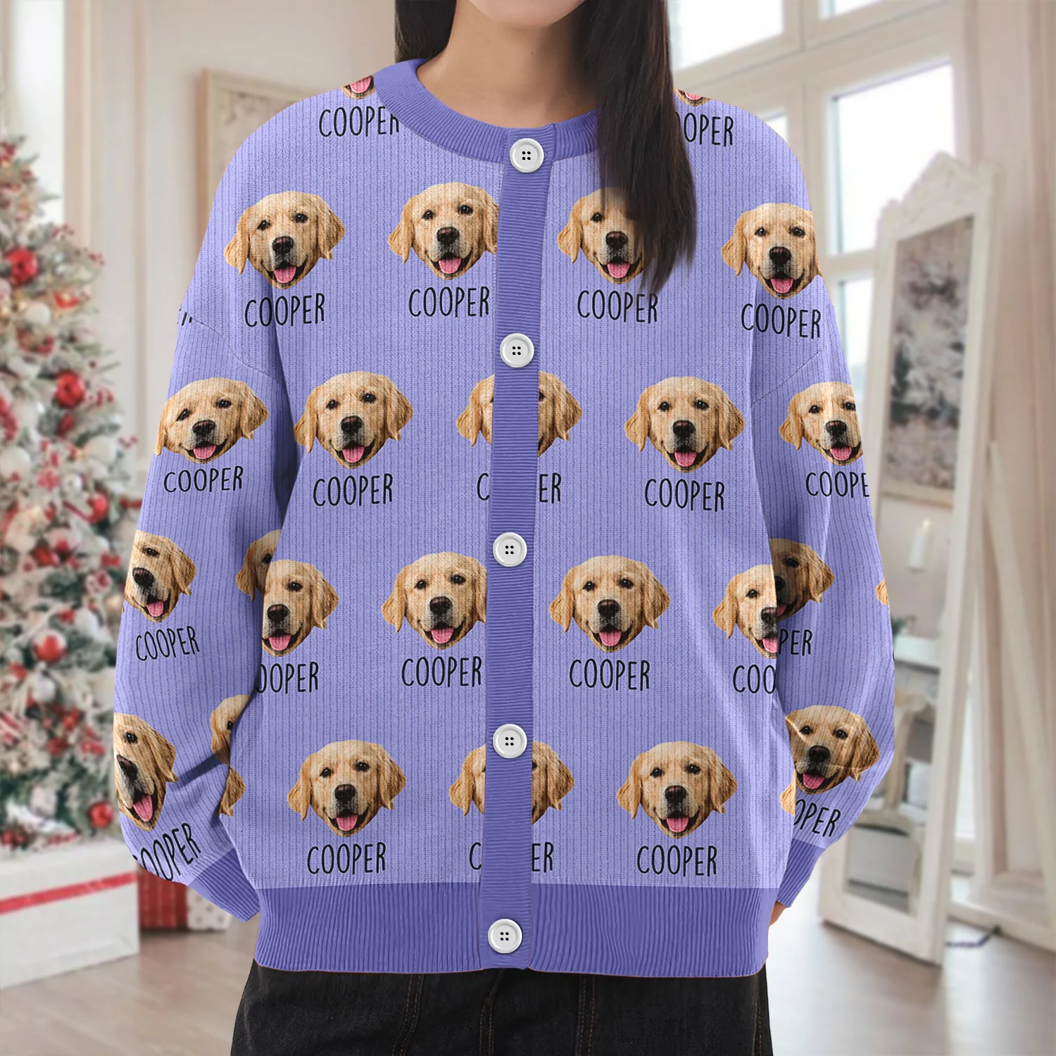 Custom Pet Portrait Photo Ugly Cardigan - Personalized Dog/Cat/Person Photo & Name Gif For Christmas CH07 899808 - Image 5