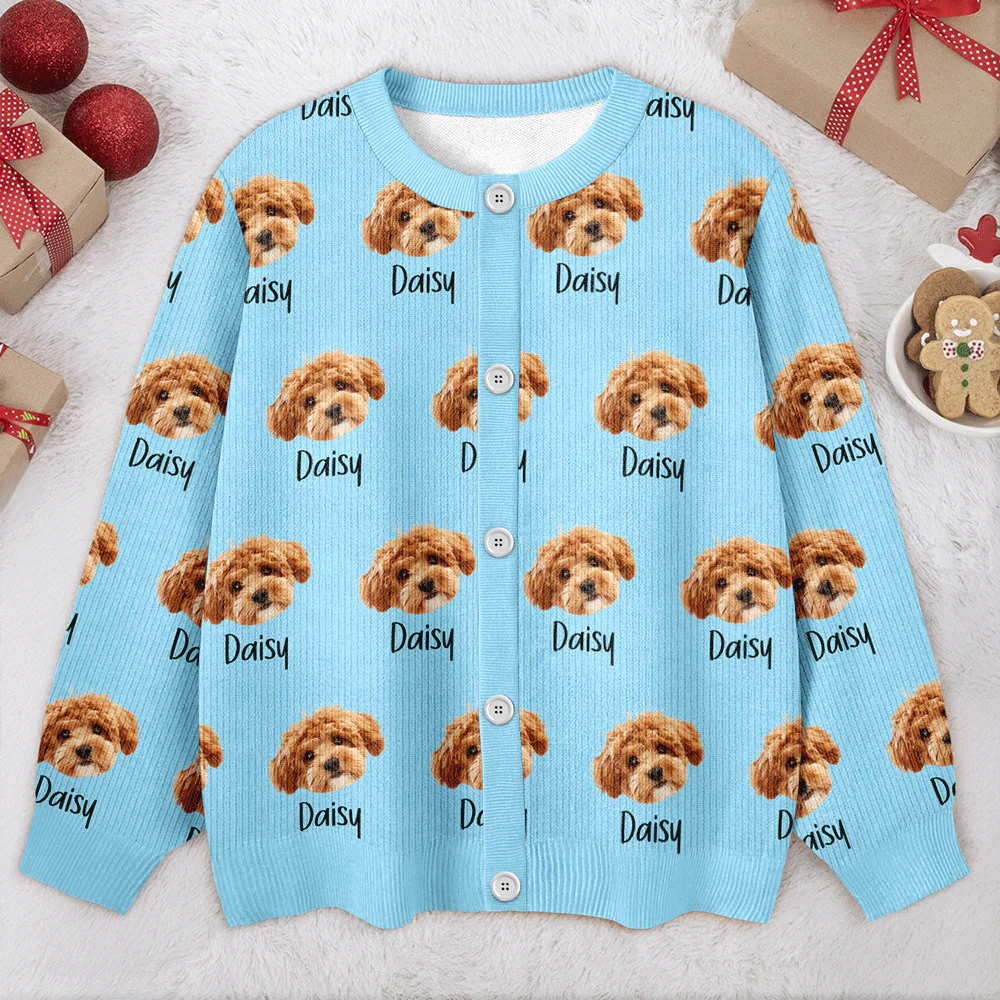Custom Pet Portrait Photo Ugly Cardigan - Personalized Dog/Cat/Person Photo & Name Gif For Christmas CH07 899808 - Image 9