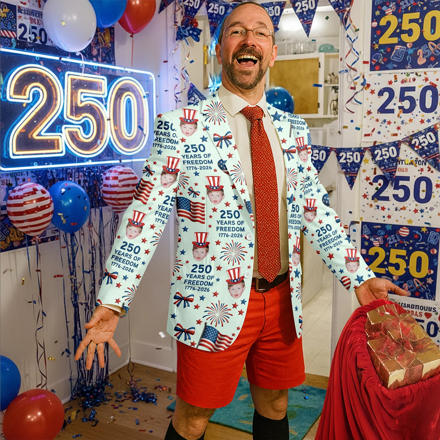 Custom Photo 250 Years Of Freedom 1776-2026 Men's Suit HO82 902732 - Image 4