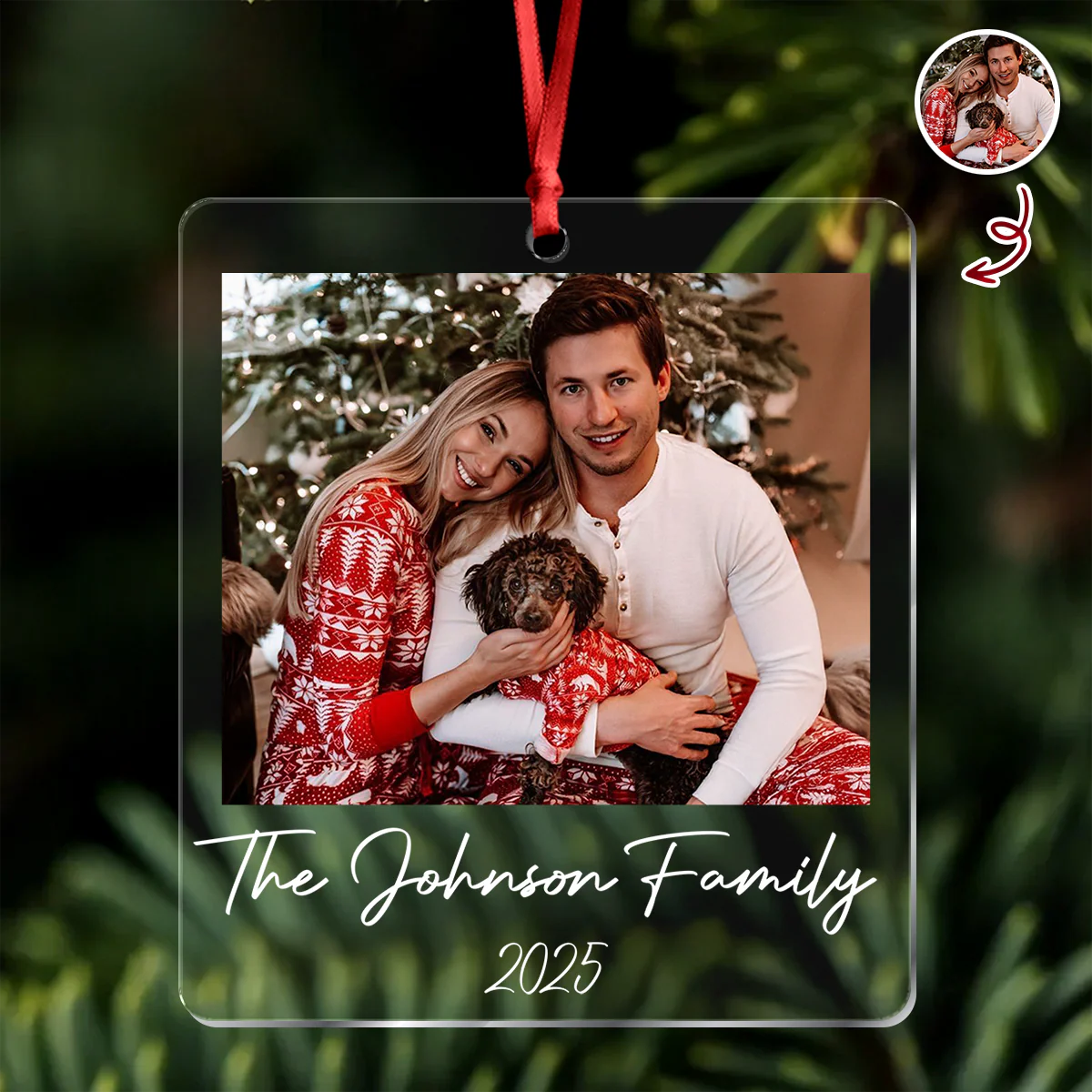 Custom Photo Acrylic Ornament Christmas Gift For Couple LM32 895767 - Image 5