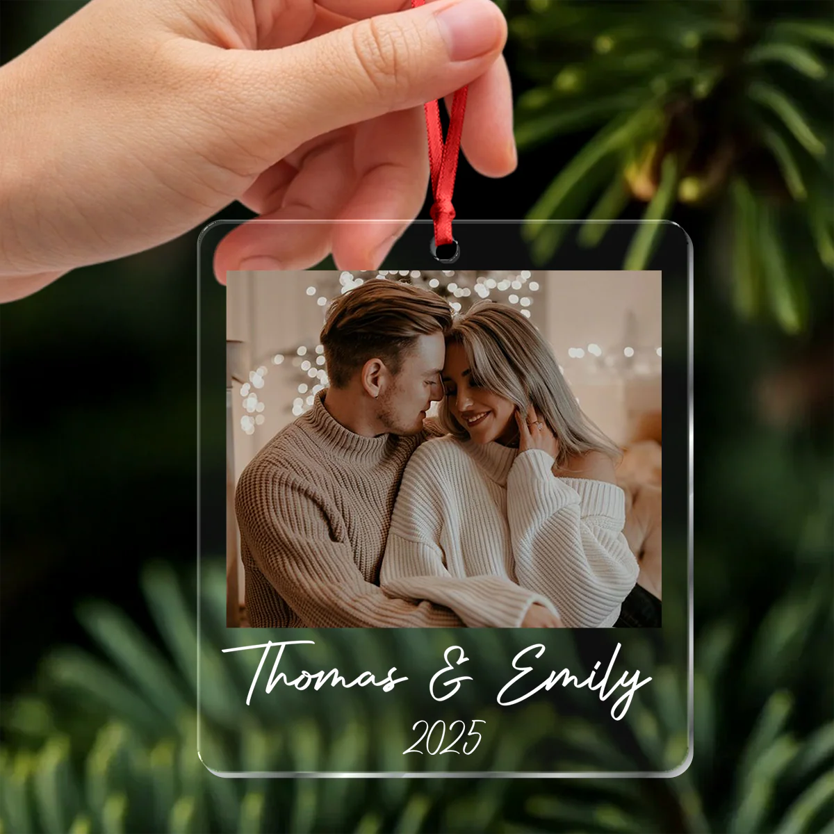 Custom Photo Acrylic Ornament Christmas Gift For Couple LM32 895767 - Image 8