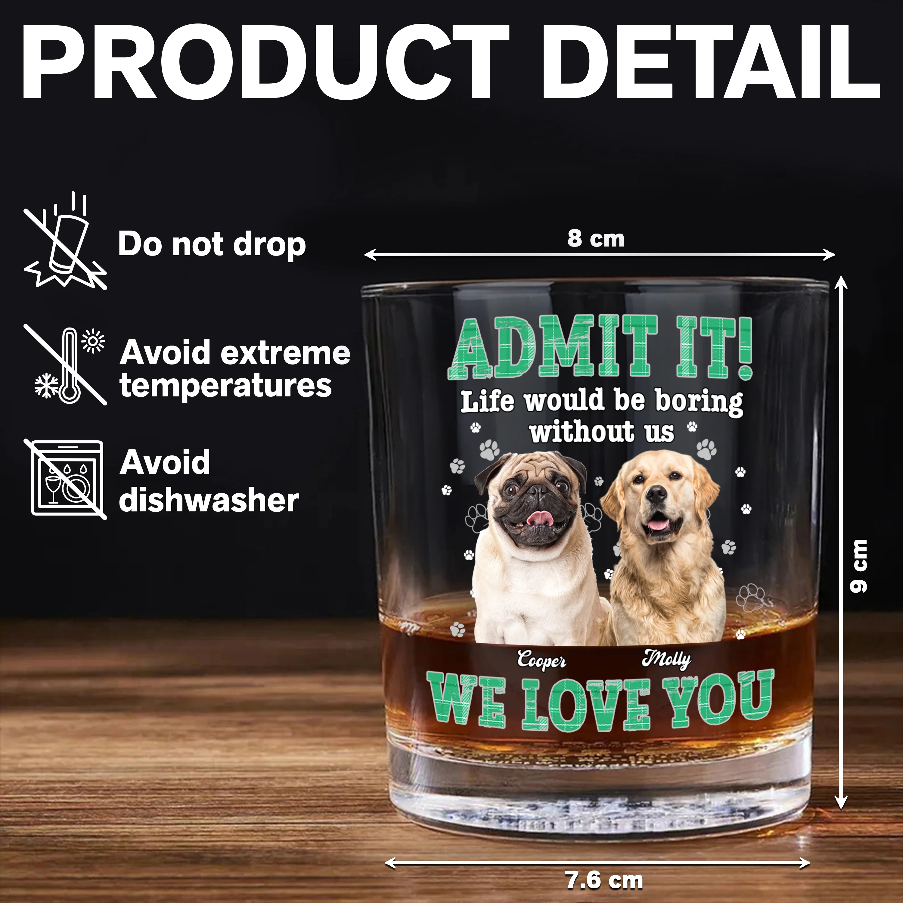 Custom Photo Admit It Life Would Be Boring Without Me - Personalized Whiskey Glass TH10 894323 - Image 7