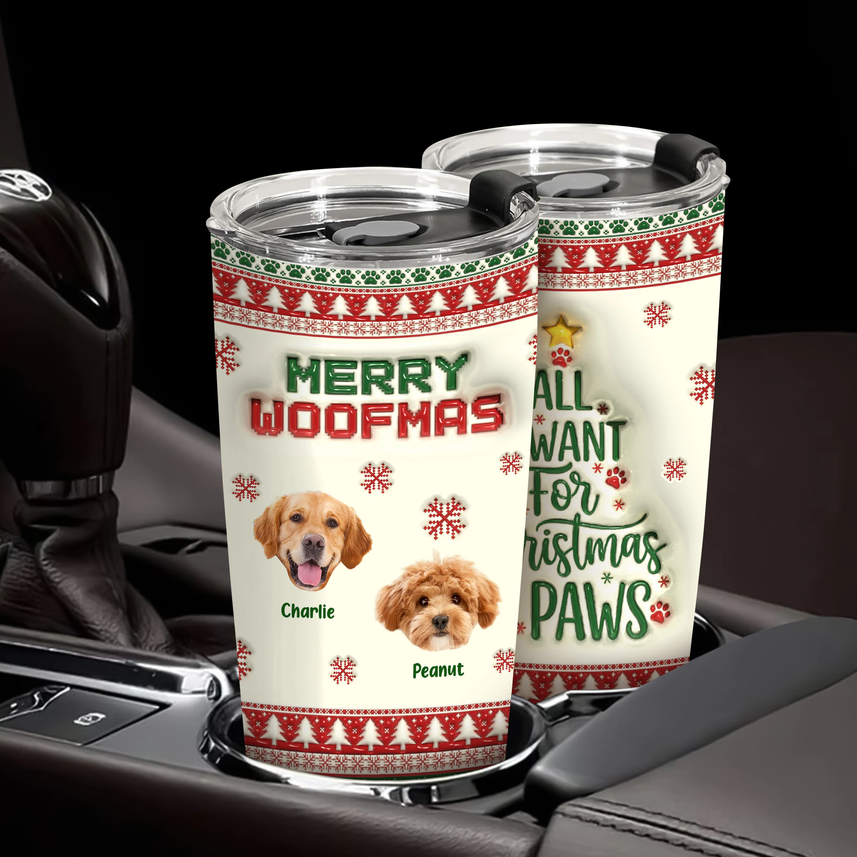 Custom Photo All I Want For Christmas Is Paws - Personalized 3D Stainless Steel Tumbler CH07 896892 - Image 12