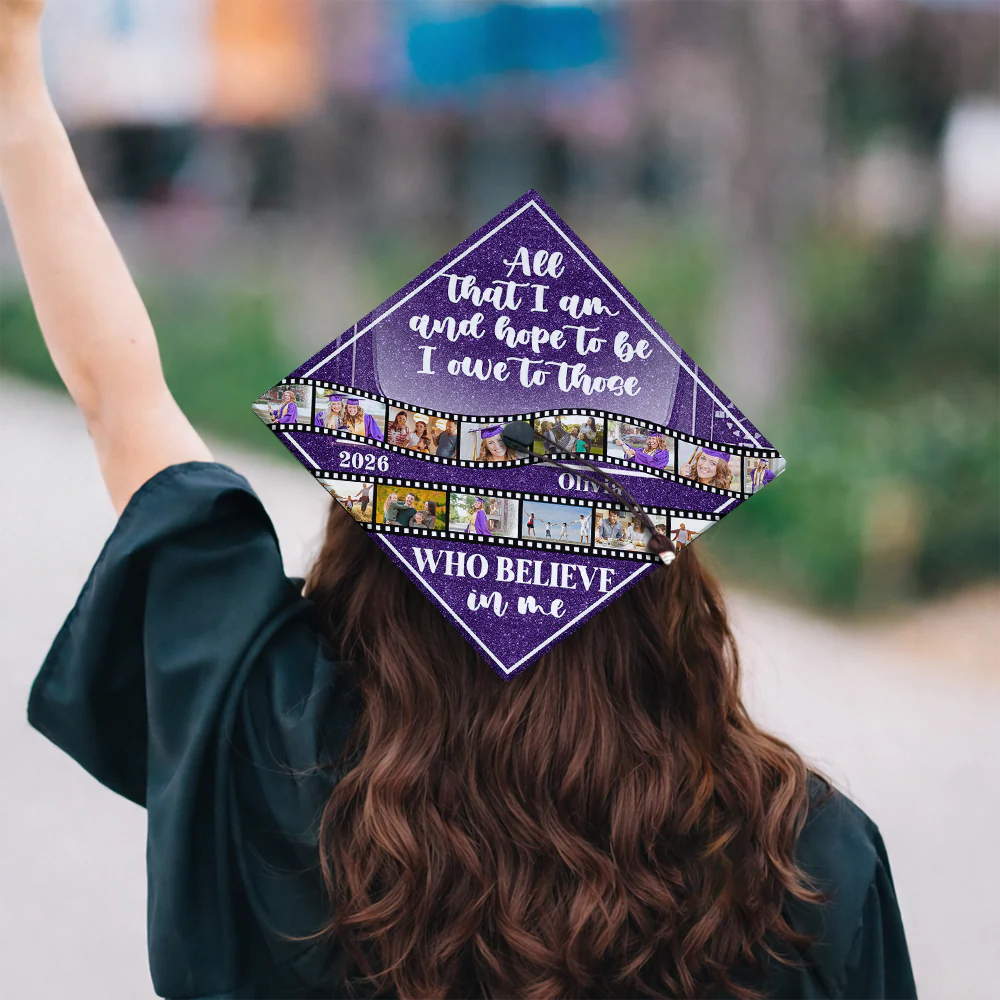 Custom Photo All that I Am And Hope To Be Personalized Graduation Cap Topper HA75 920812 - Image 5