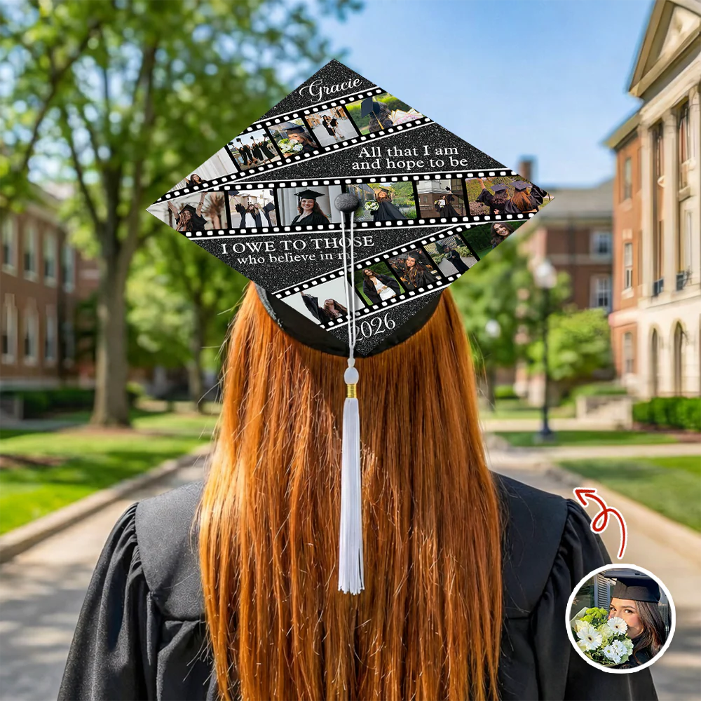 Custom Photo All That I Am & Hope To Be Graduation Cap Topper HO82 901548 - Image 5