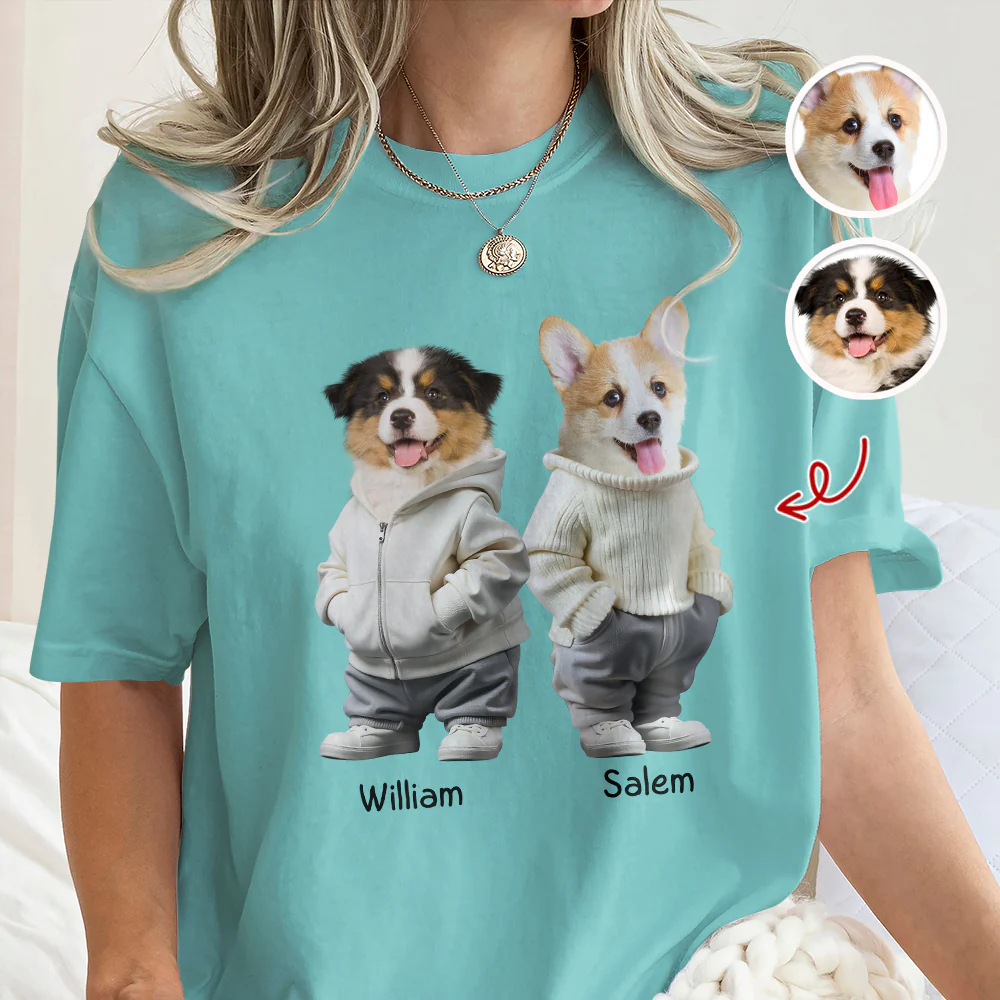 Custom Photo And Name Dog Cat Comfort Shirt HA75 897628 - Image 2