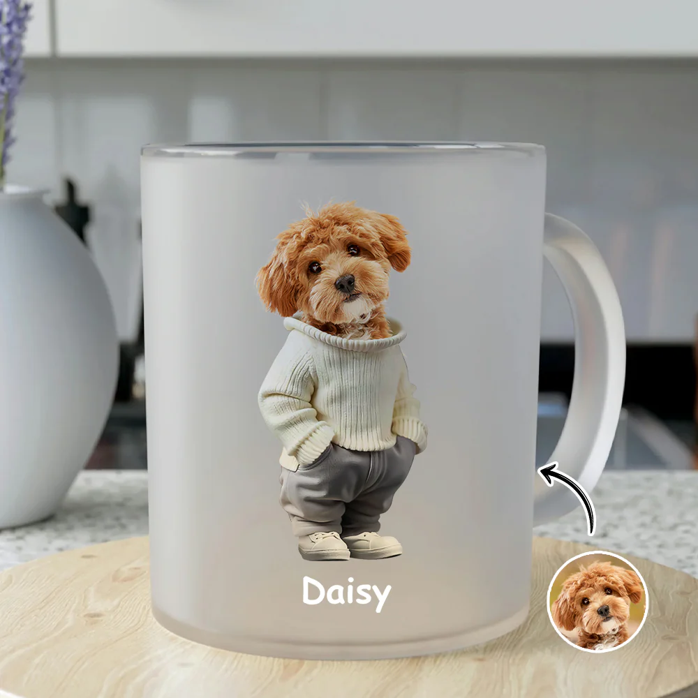 Custom Photo And Name Dog Glass Mug For Dog Pet Lovers CH07 896658 - Image 4