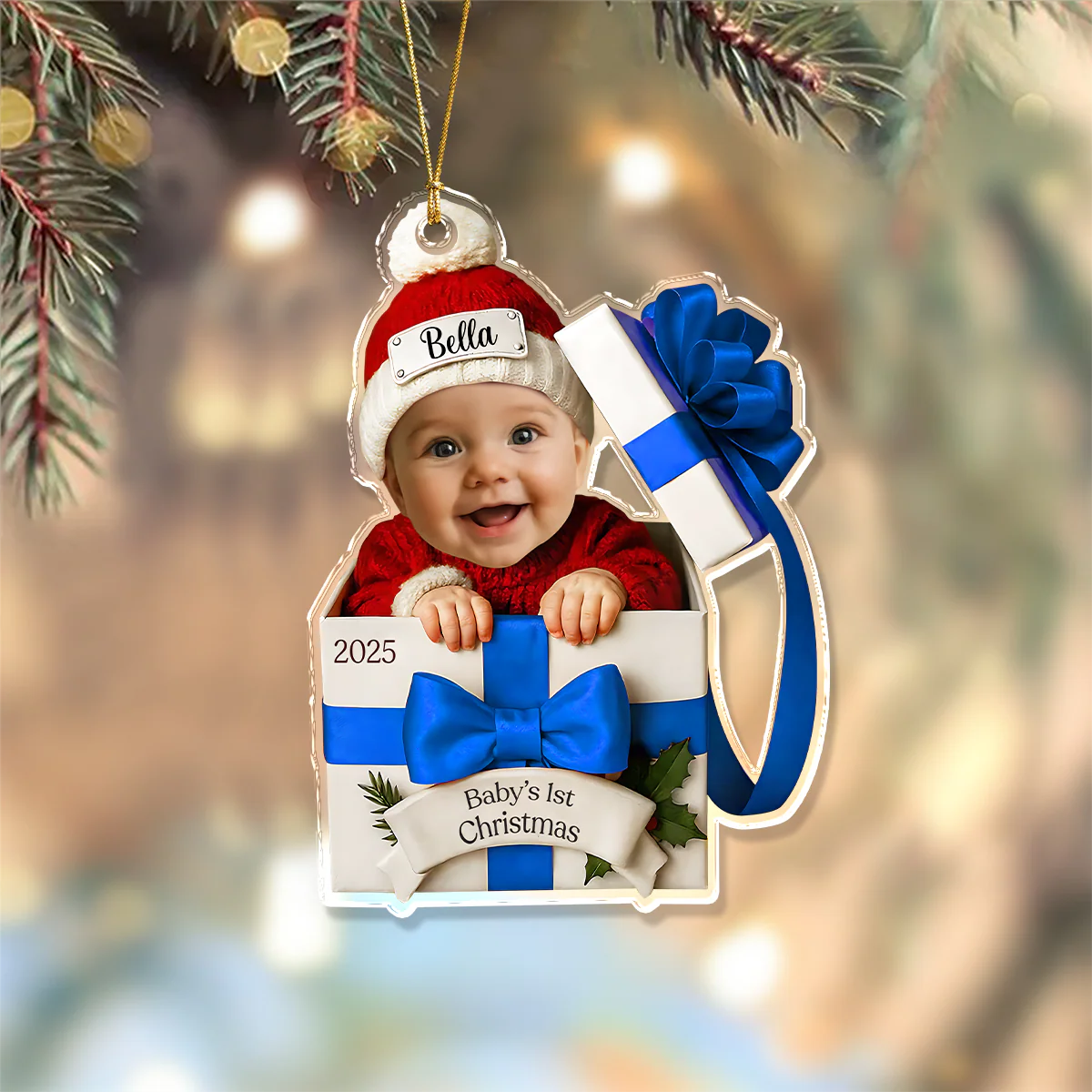 Custom Photo Baby Christmas Gift Box 2D Flat Acrylic Ornament LM32 897211 - Image 8