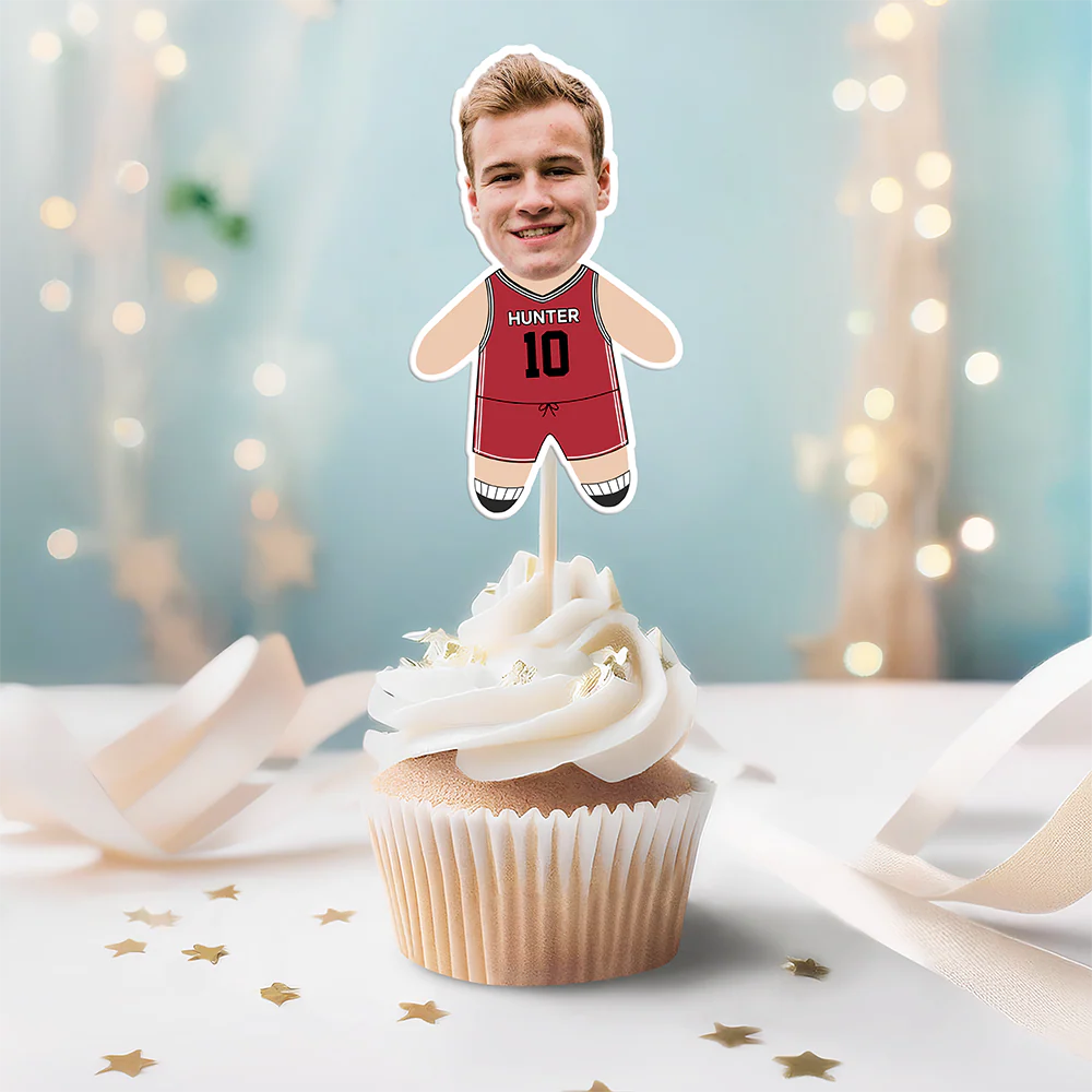 Custom Photo Basketball Team Decoration Cupcake Toppers HA75 892292 - Image 2