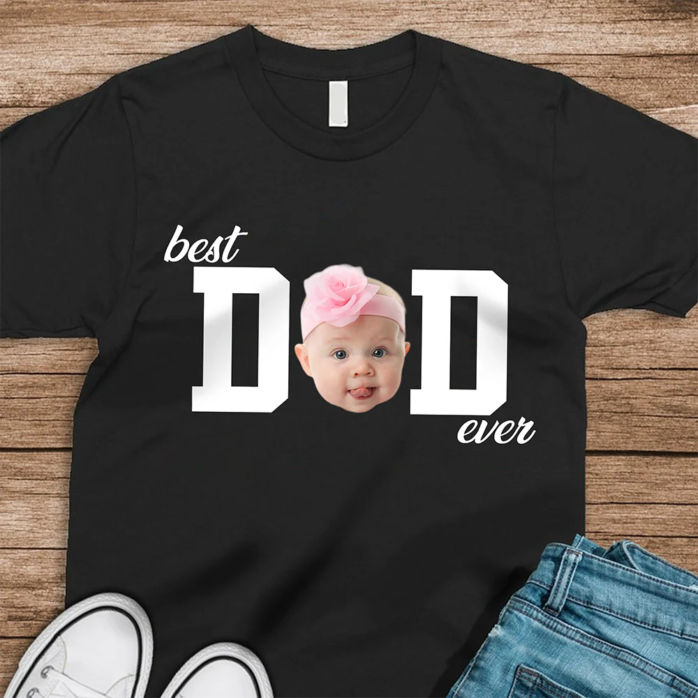 Custom Photo Best Dad Ever, Best Mom Ever Dark Shirt HA75 921110 - Image 4