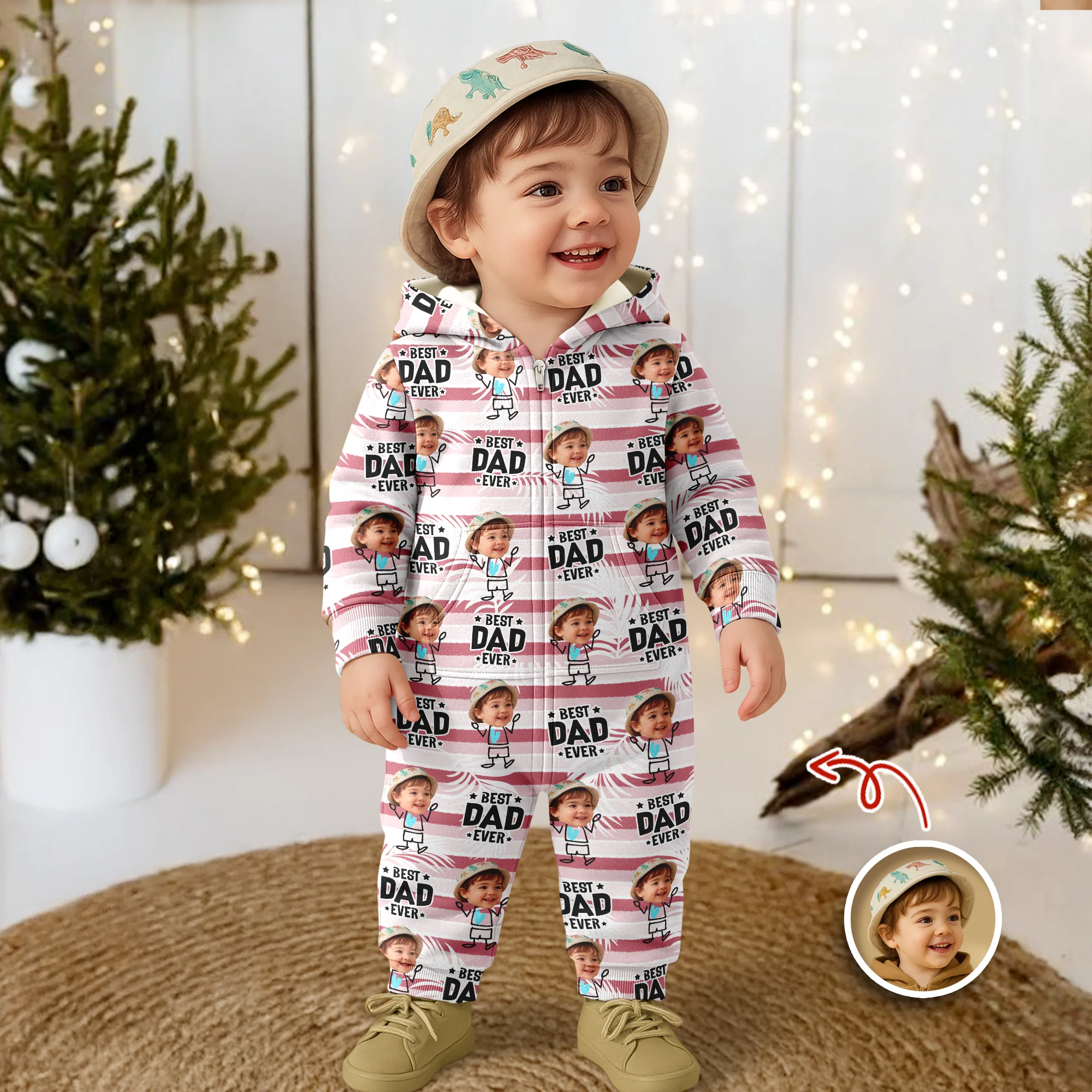 Custom Photo Best Dad Grandpa Ever - Personalized Onesie Pajamas LM32 897265 - Image 2