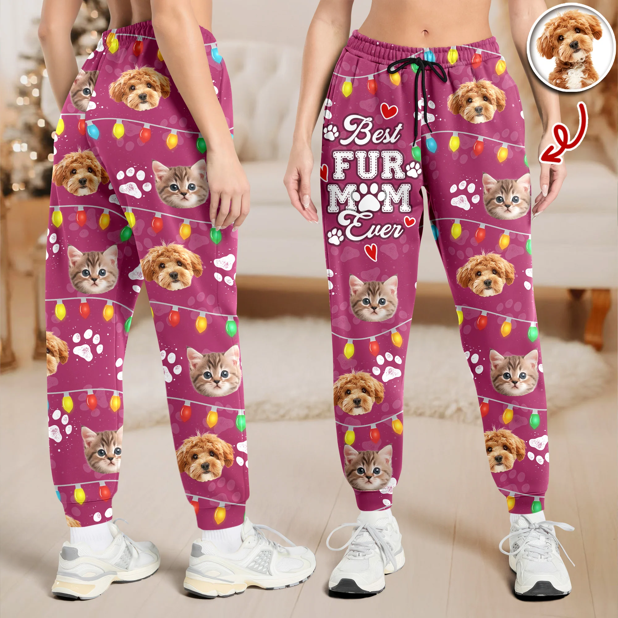 Custom Photo Best Dog Cat Dad/Mom Ever Sweatpants CH07 899138 - Image 11