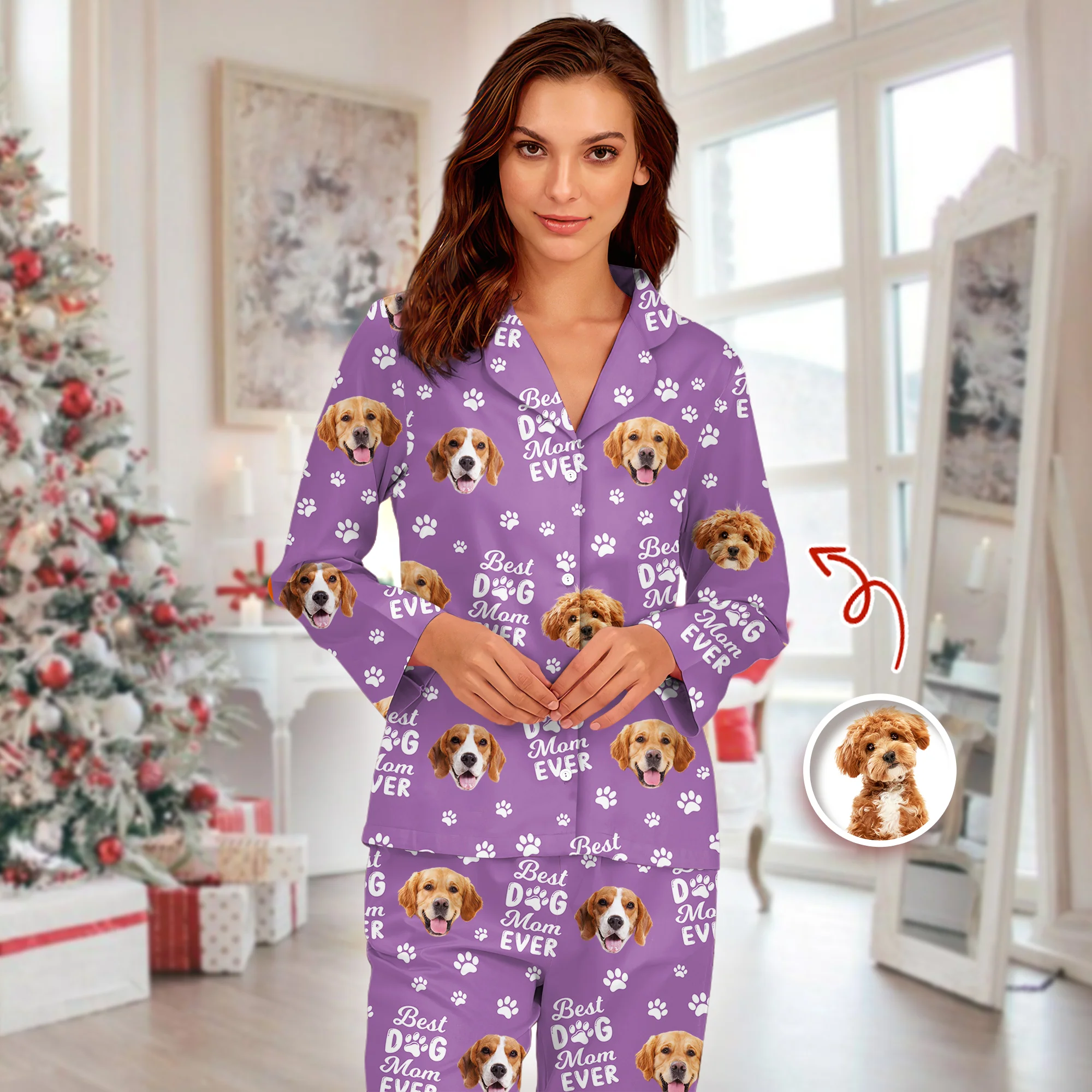 Custom Photo Best Dog Dad Dog Mom Paw Paw - Personalized Pajamas Gift For Pet Lovers HO82 894378 - Image 3