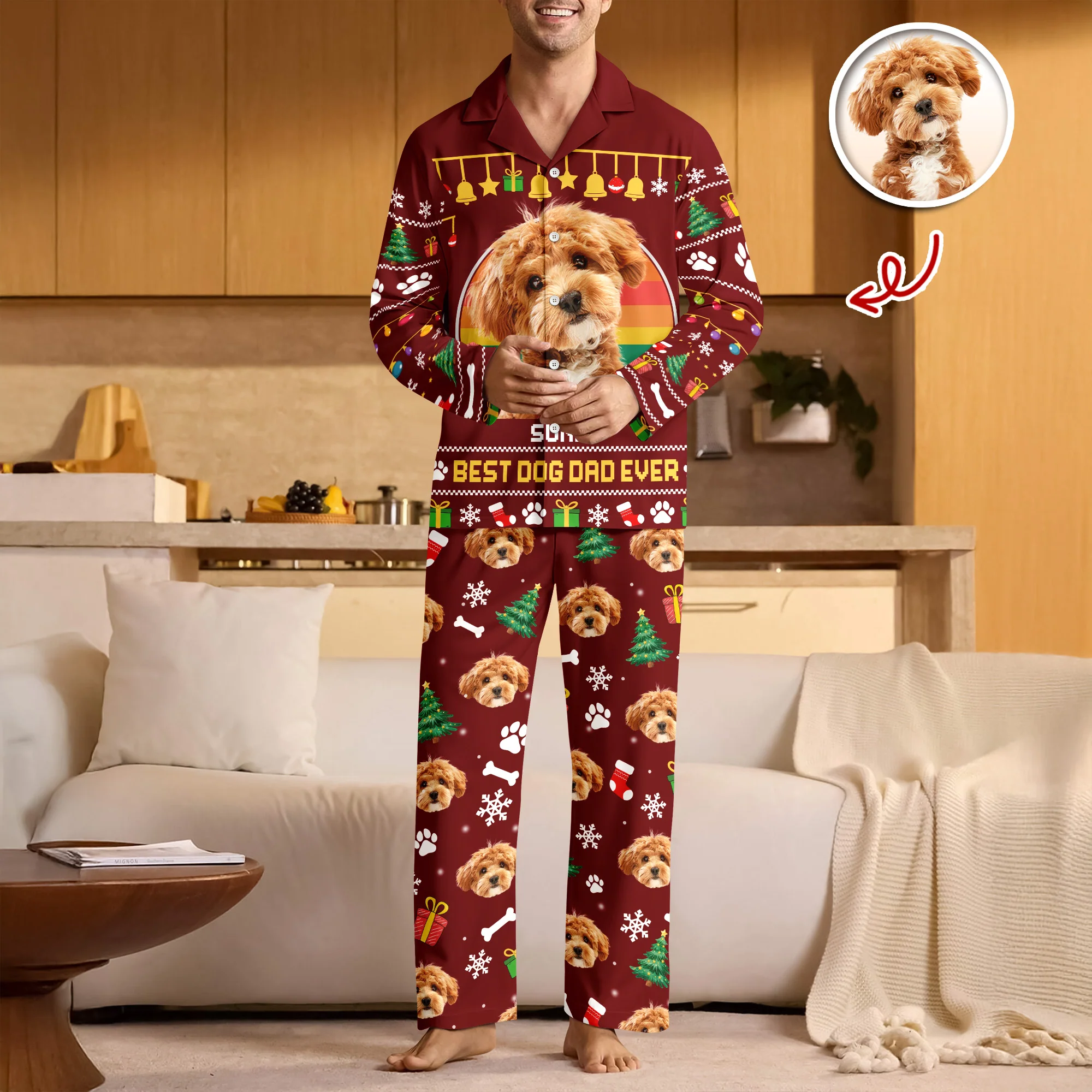 Custom Photo Best Dog Dad Mom Ever Pajamas TH10 896027 - Image 4