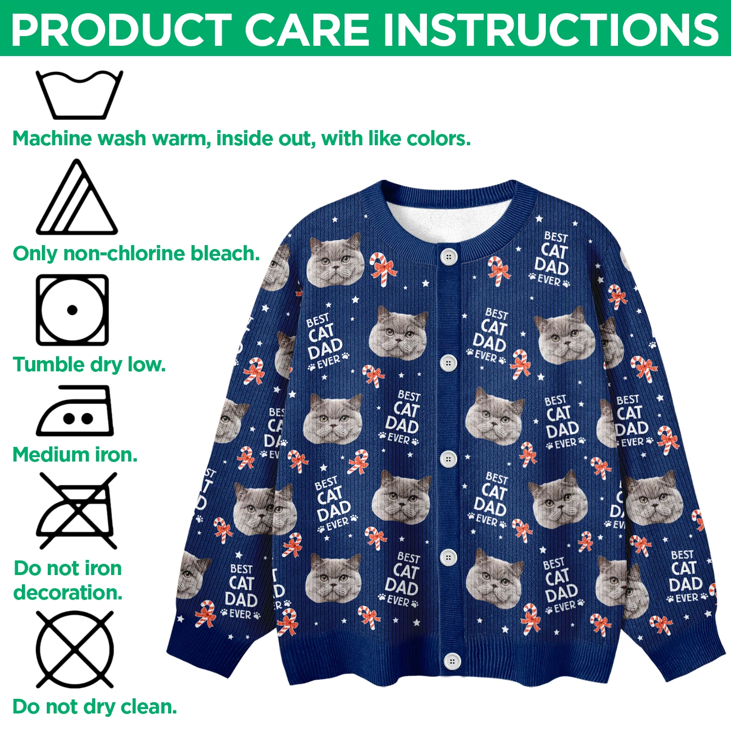 Custom Photo Best Pet Dad Mom Ever - Personalized Ugly Cardigan LM32 897261 - Image 5