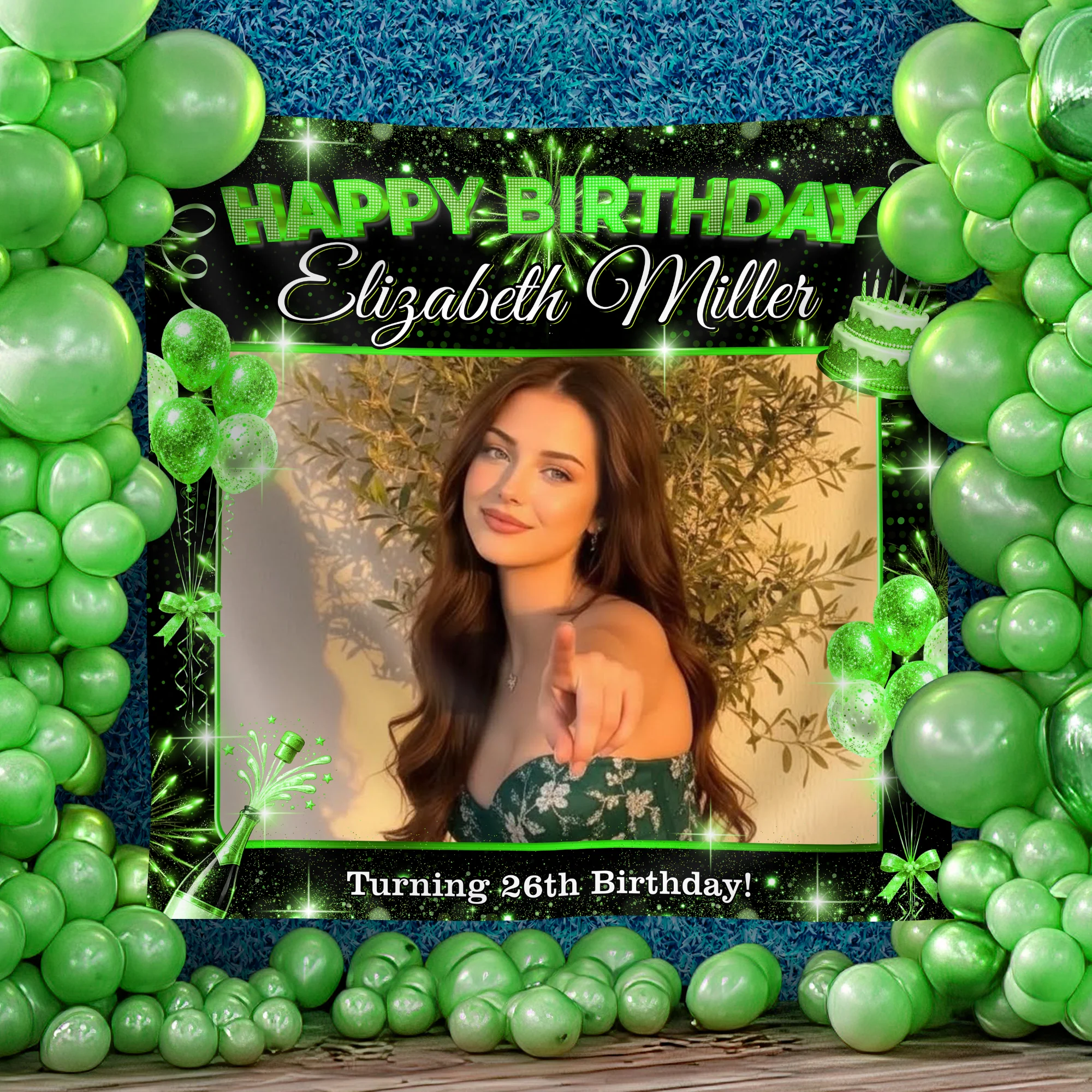 Custom Photo Birthday Personalized Backdrop Decor for Birthday Celebration HA75 920510 - Image 3