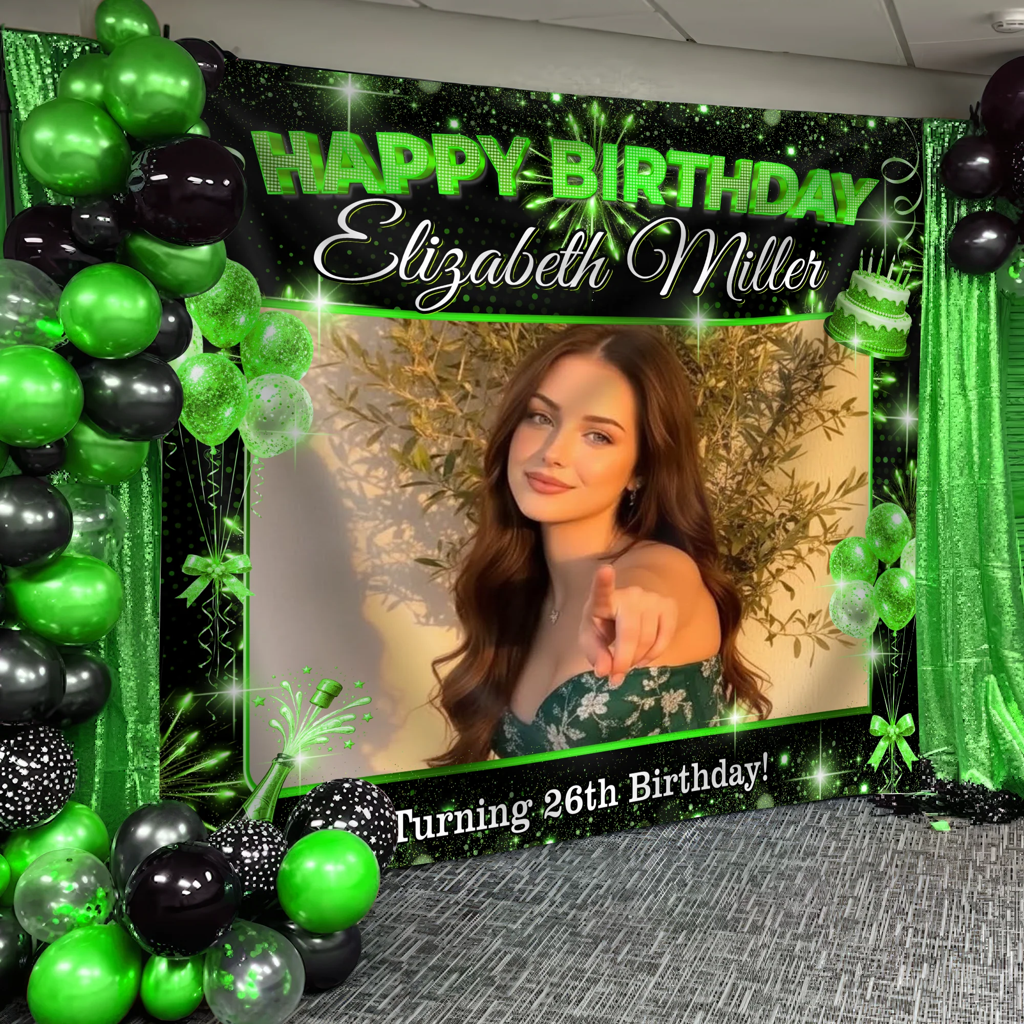 Custom Photo Birthday Personalized Backdrop Decor for Birthday Celebration HA75 920510 - Image 4
