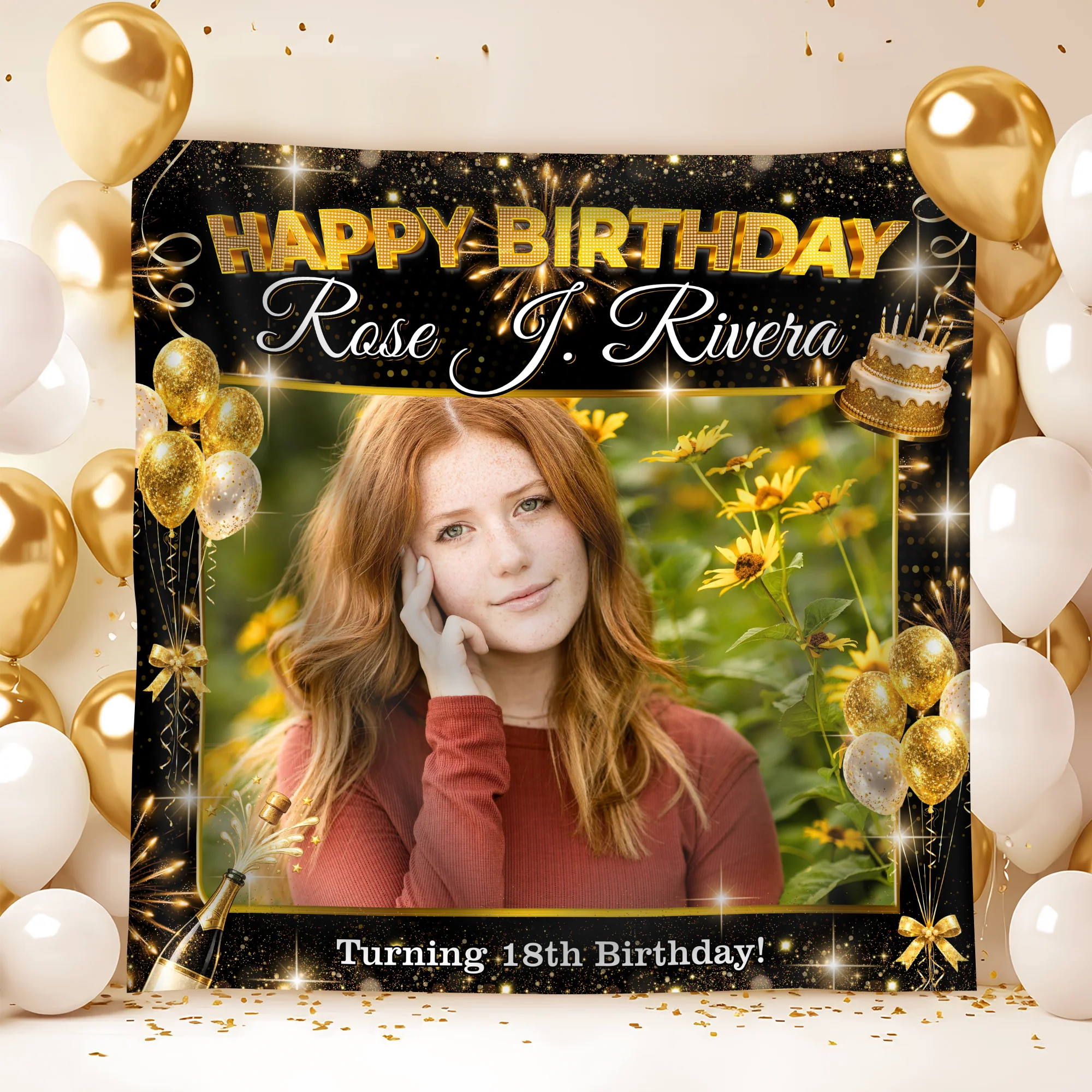 Custom Photo Birthday Personalized Backdrop Decor for Birthday Celebration HA75 920510 - Image 8