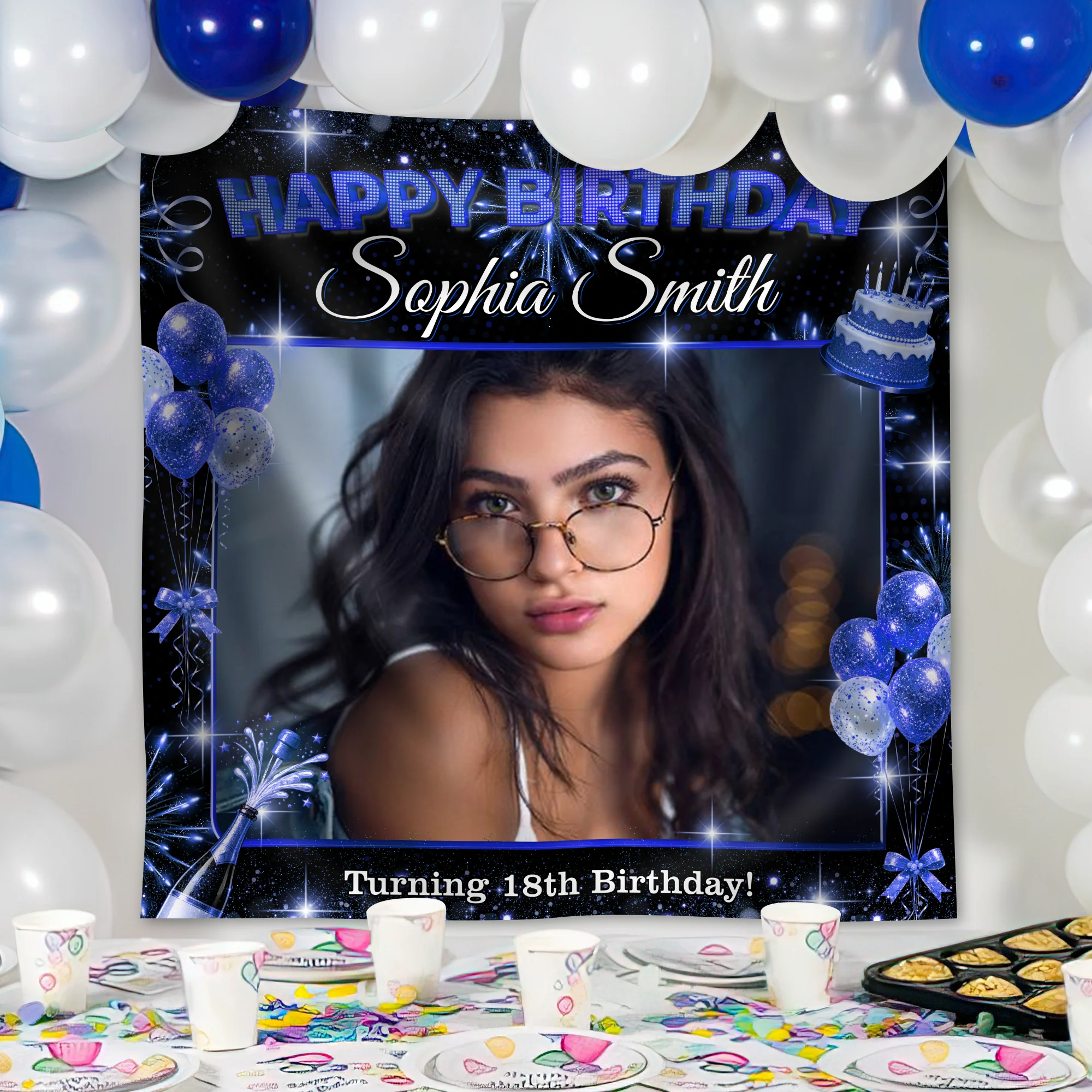 Custom Photo Birthday Personalized Backdrop Decor for Birthday Celebration HA75 920510 - Image 9