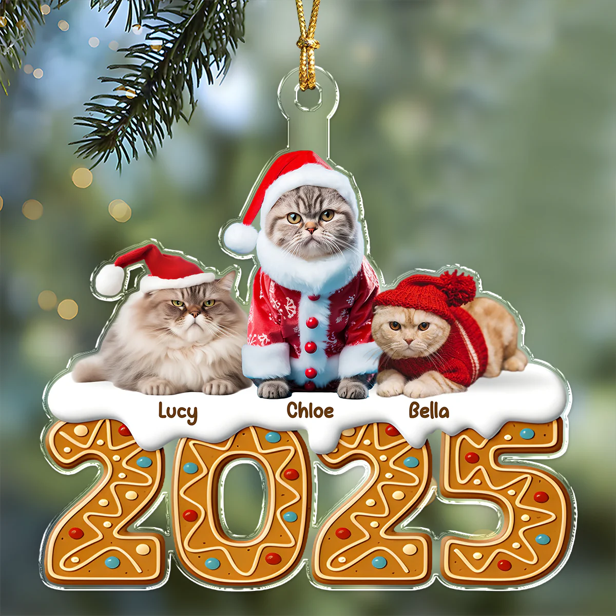 Custom Photo Cat Acrylic Ornament Christmas Gifts For Cat Lovers HA75 897856 - Image 4