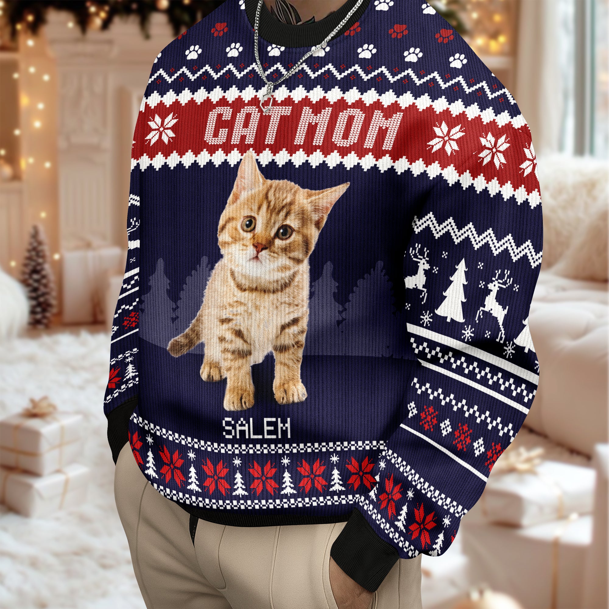 Custom Photo Cat Dad Cat Mom Ugly Sweater HA75 892896 - Image 10