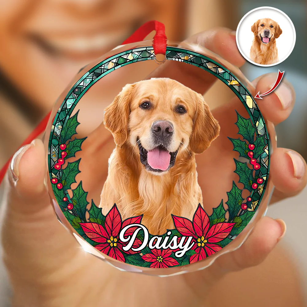 Custom Photo Christmas Glass Ornament For Dog Lovers HA75 897064 - Image 14