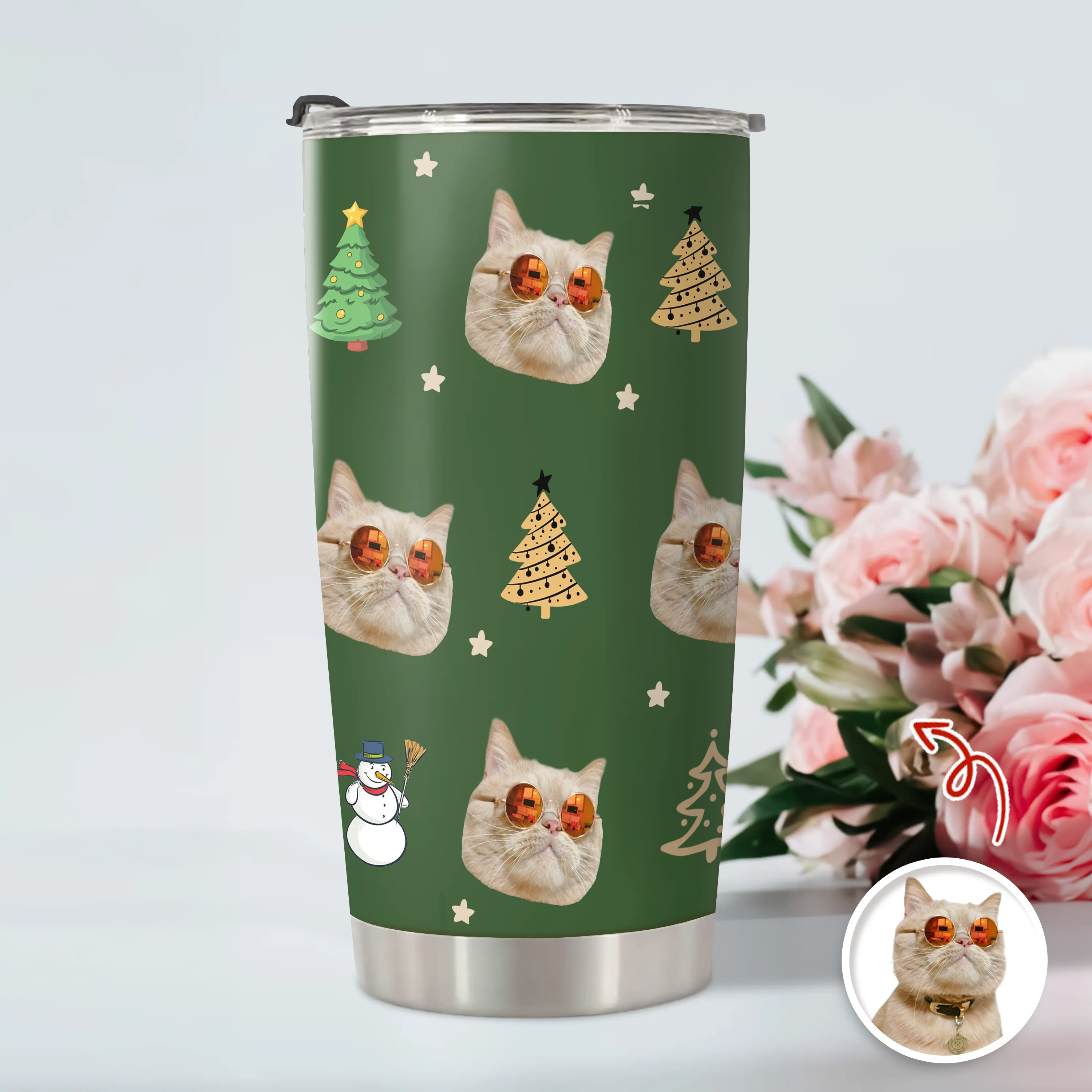 Custom Photo Christmas - Personalized Fat Tumbler Gift for Dog Cat Lovers TH10 894425 - Image 3