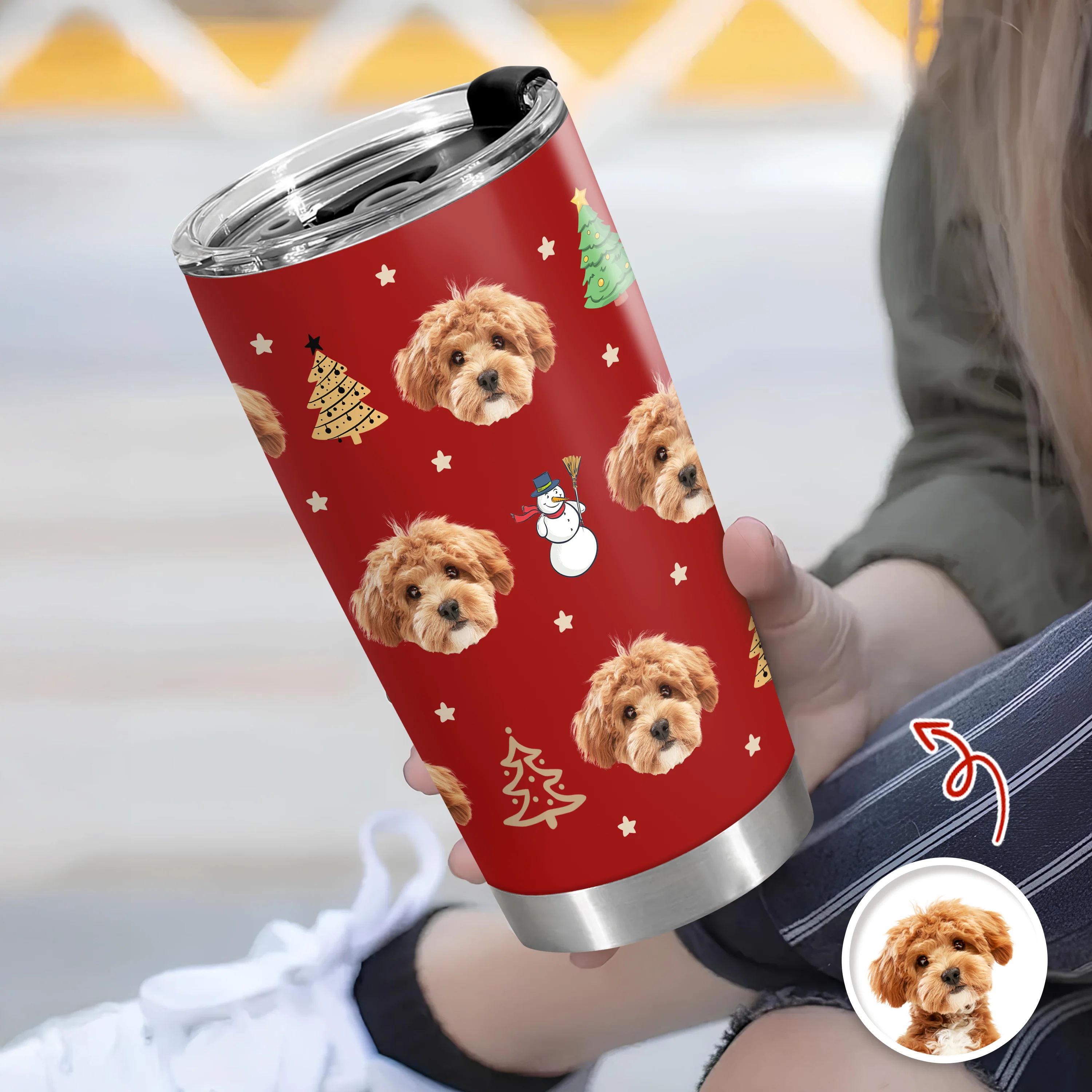 Custom Photo Christmas - Personalized Fat Tumbler Gift for Dog Cat Lovers TH10 894425 - Image 6