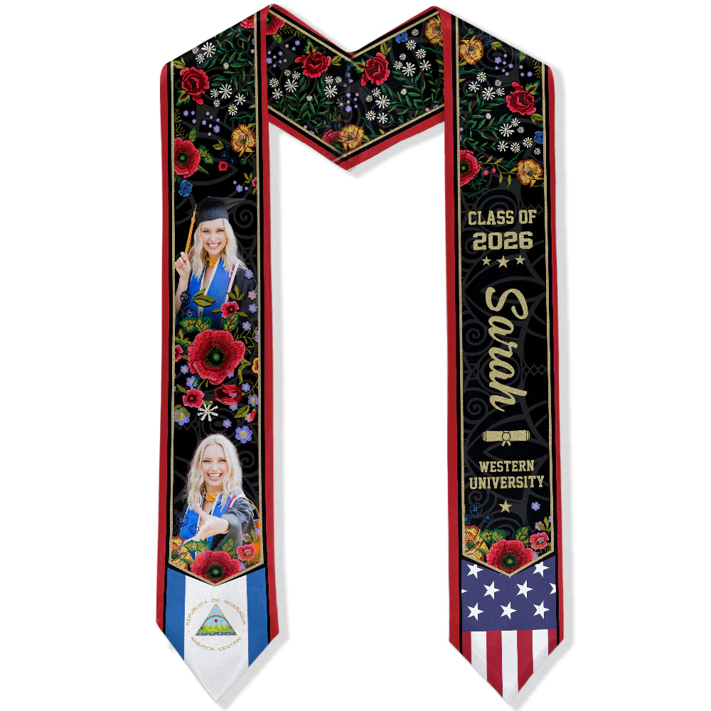 Custom Photo Class of 2026 Country Flag Graduation Stole HA75 898892 - Image 7
