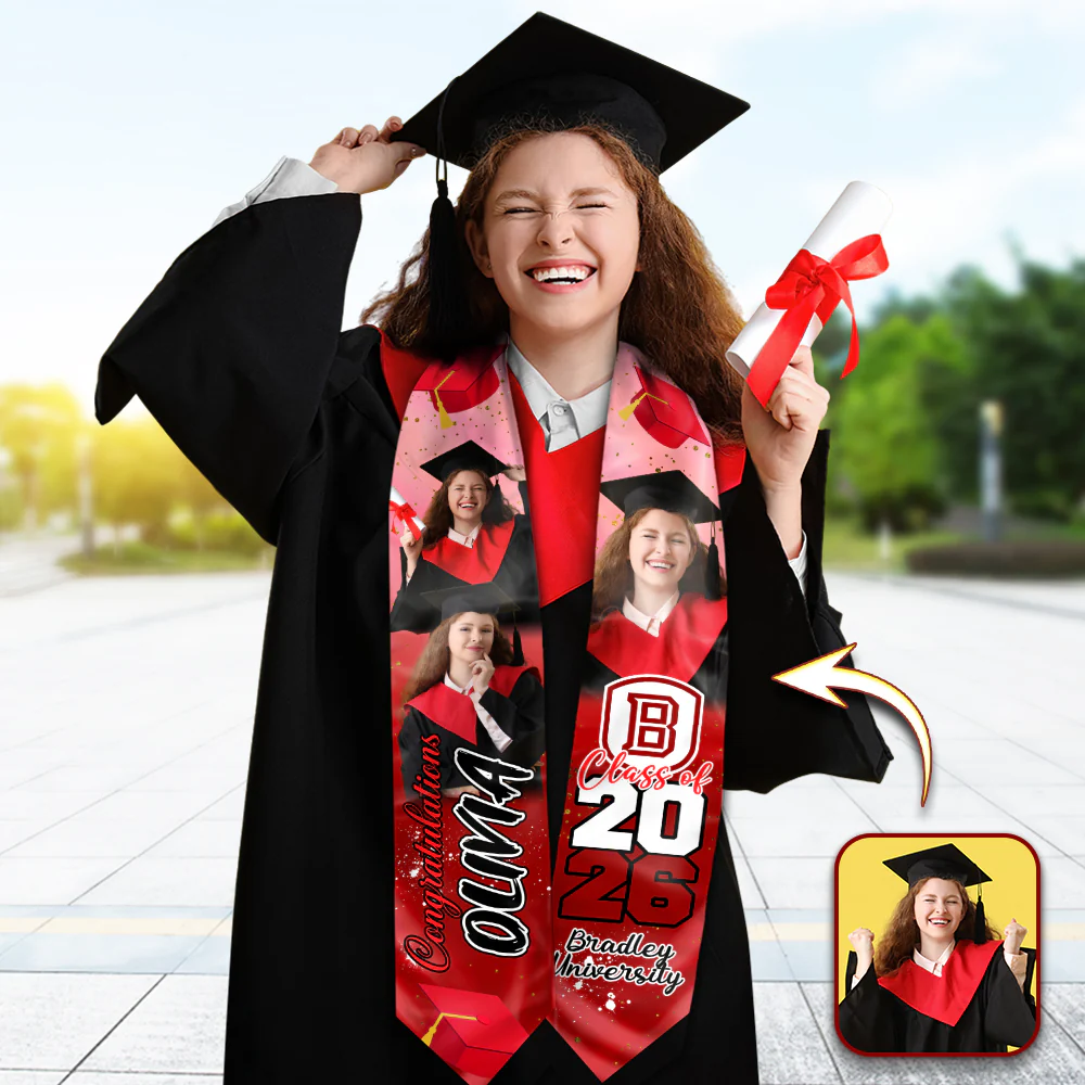 Custom Photo Class Of 2026 Personalized Graduation Stoles HA75 898888 - Image 5