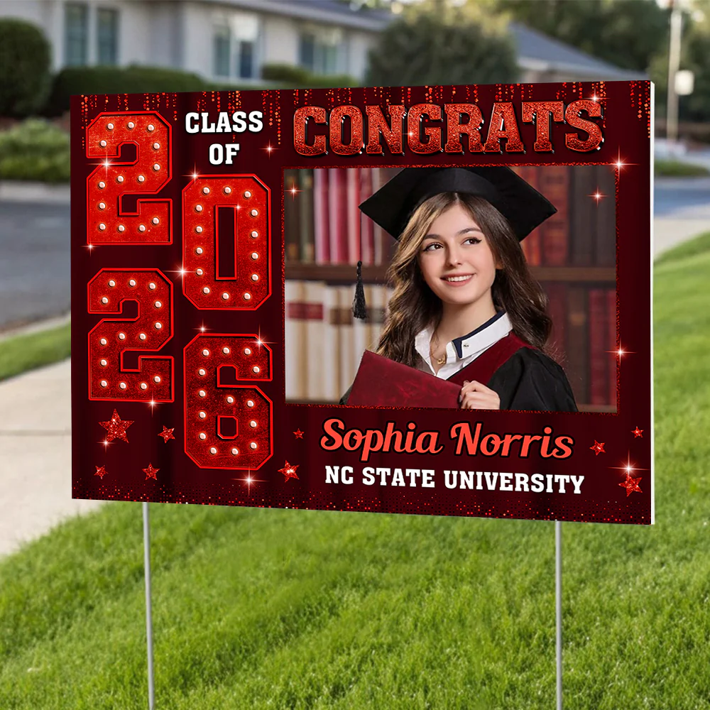 Custom Photo Congrats Class Of 2026 Graduation Yard Sign For Party Decor CH07 910742 - Image 3