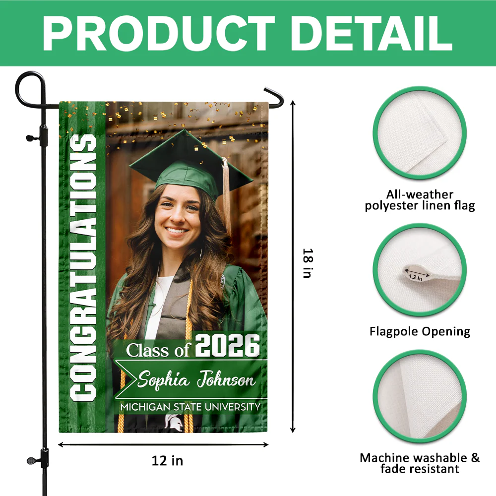 Custom Photo Congratulations Class Of 2026 Graduation Garden Flag TH10 169031 - Image 7