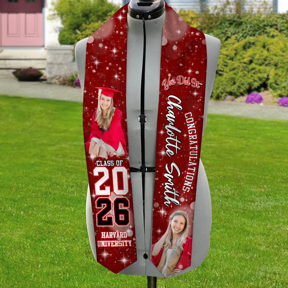 Custom Photo Congratulations Class Of 2026 Graduation Stoles Graduation Gift, Senior Gift TH10 898947 - Image 2