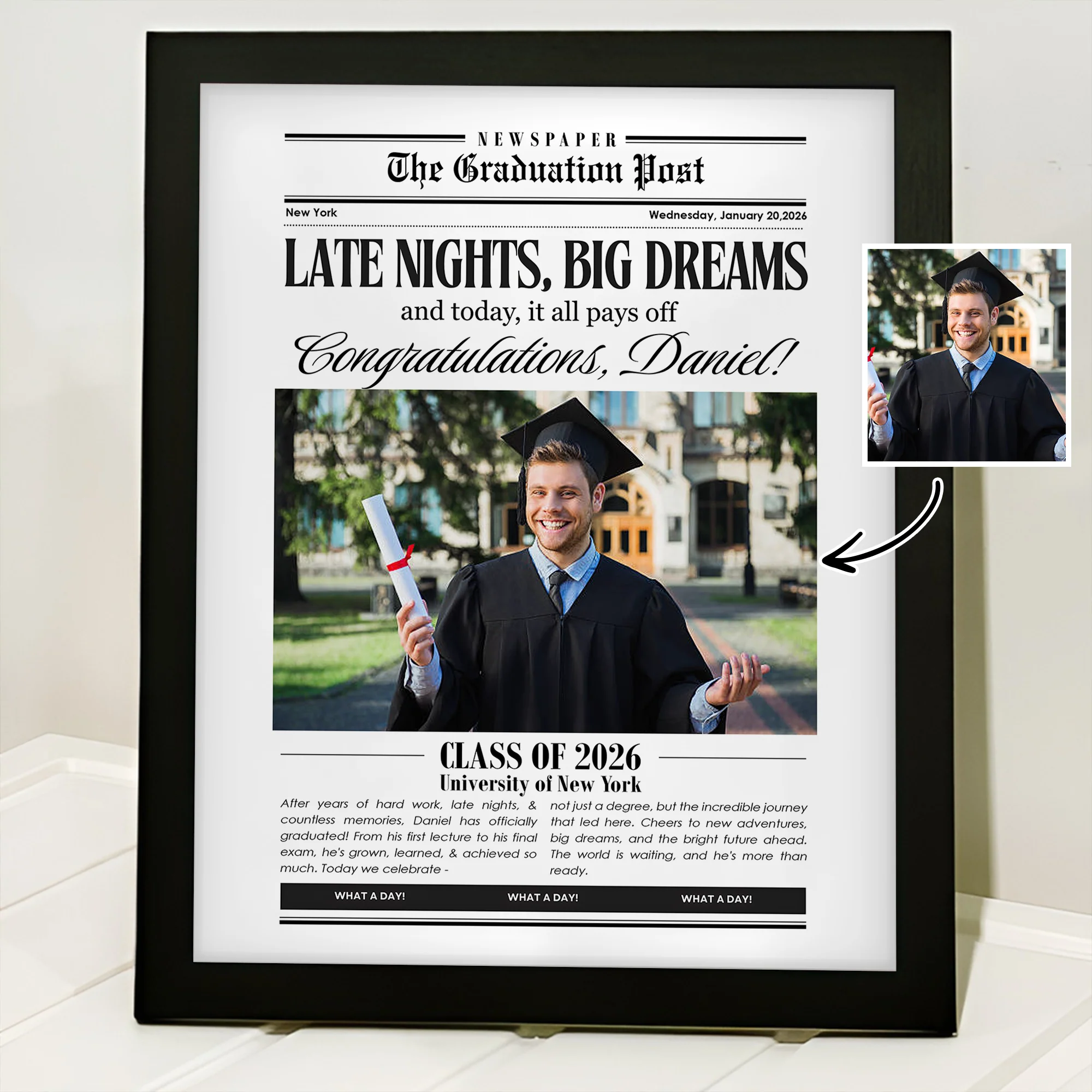 Custom Photo Congratulations Graduation Class Of 2026 Picture Frame LM32 899215 - Image 4