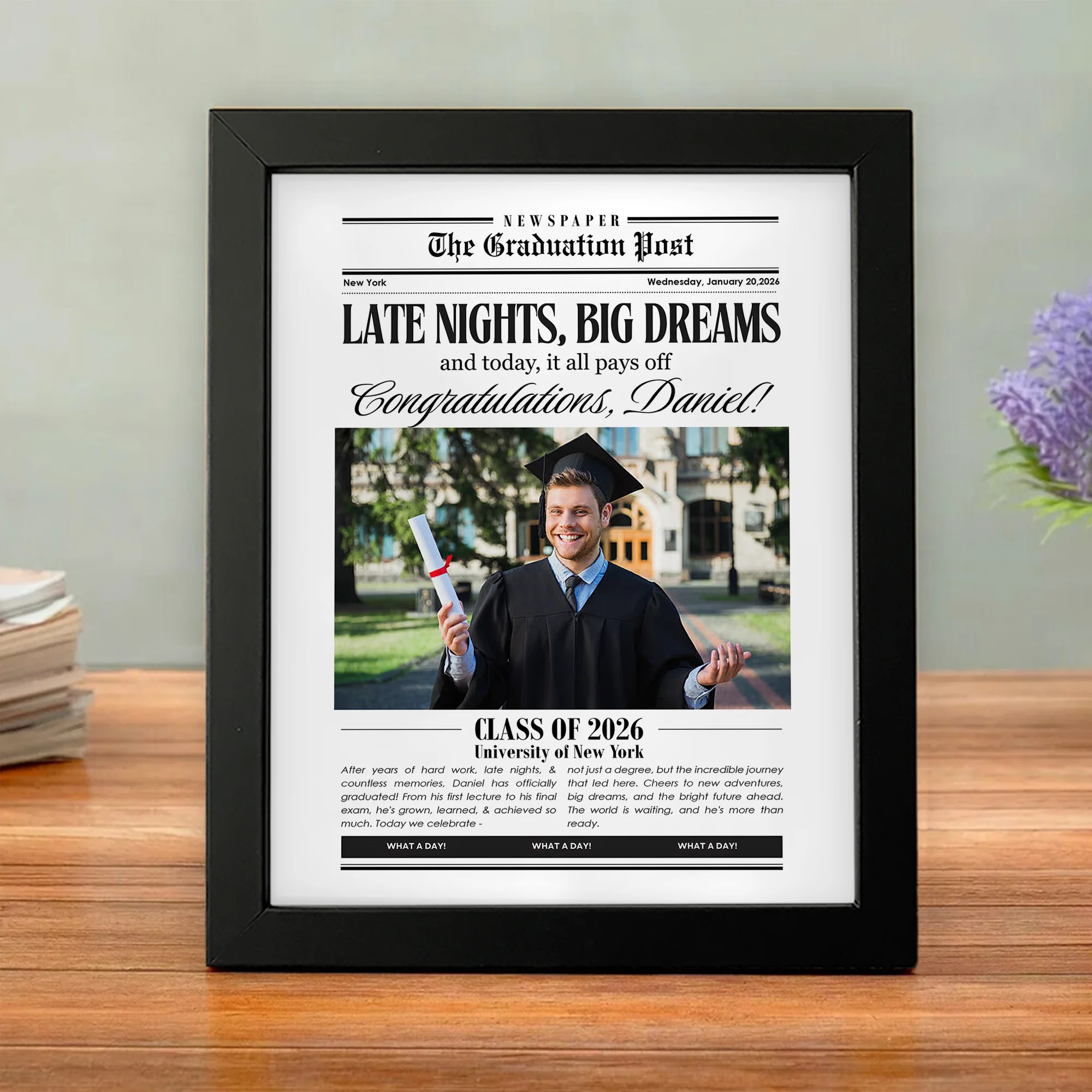 Custom Photo Congratulations Graduation Class Of 2026 Picture Frame LM32 899215 - Image 5