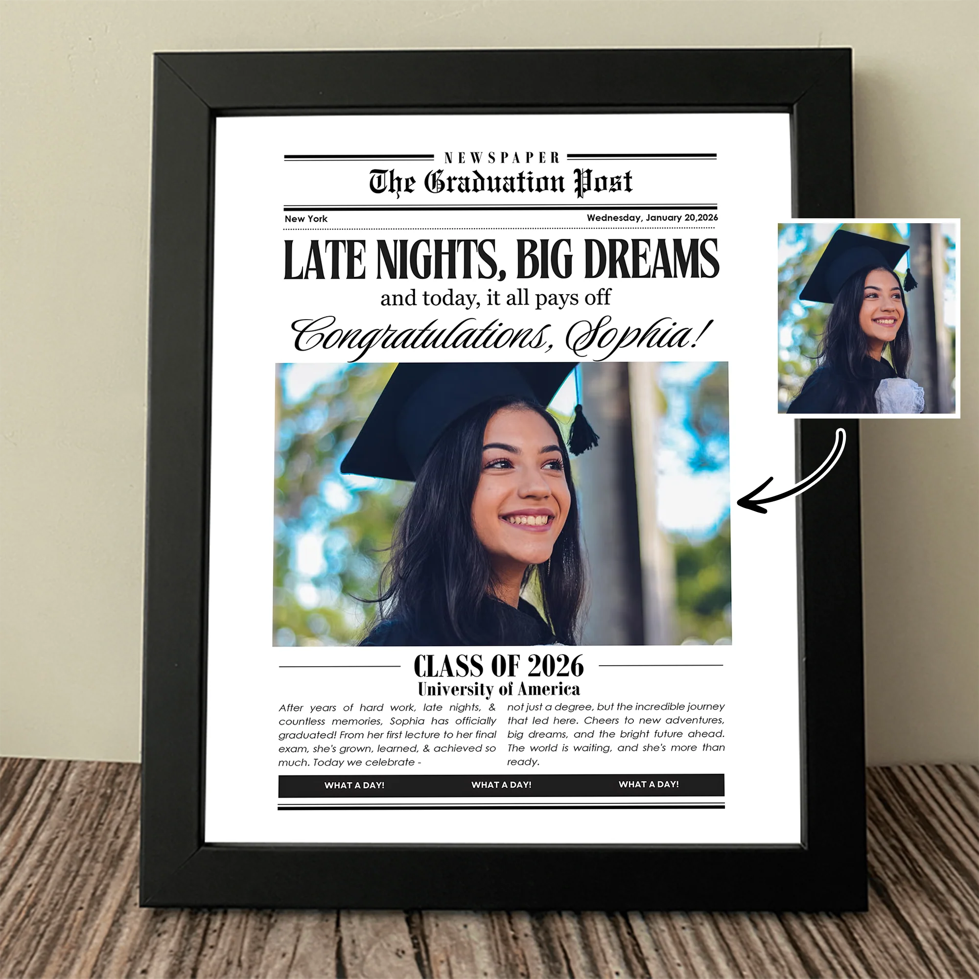Custom Photo Congratulations Graduation Class Of 2026 Picture Frame LM32 899215 - Image 7