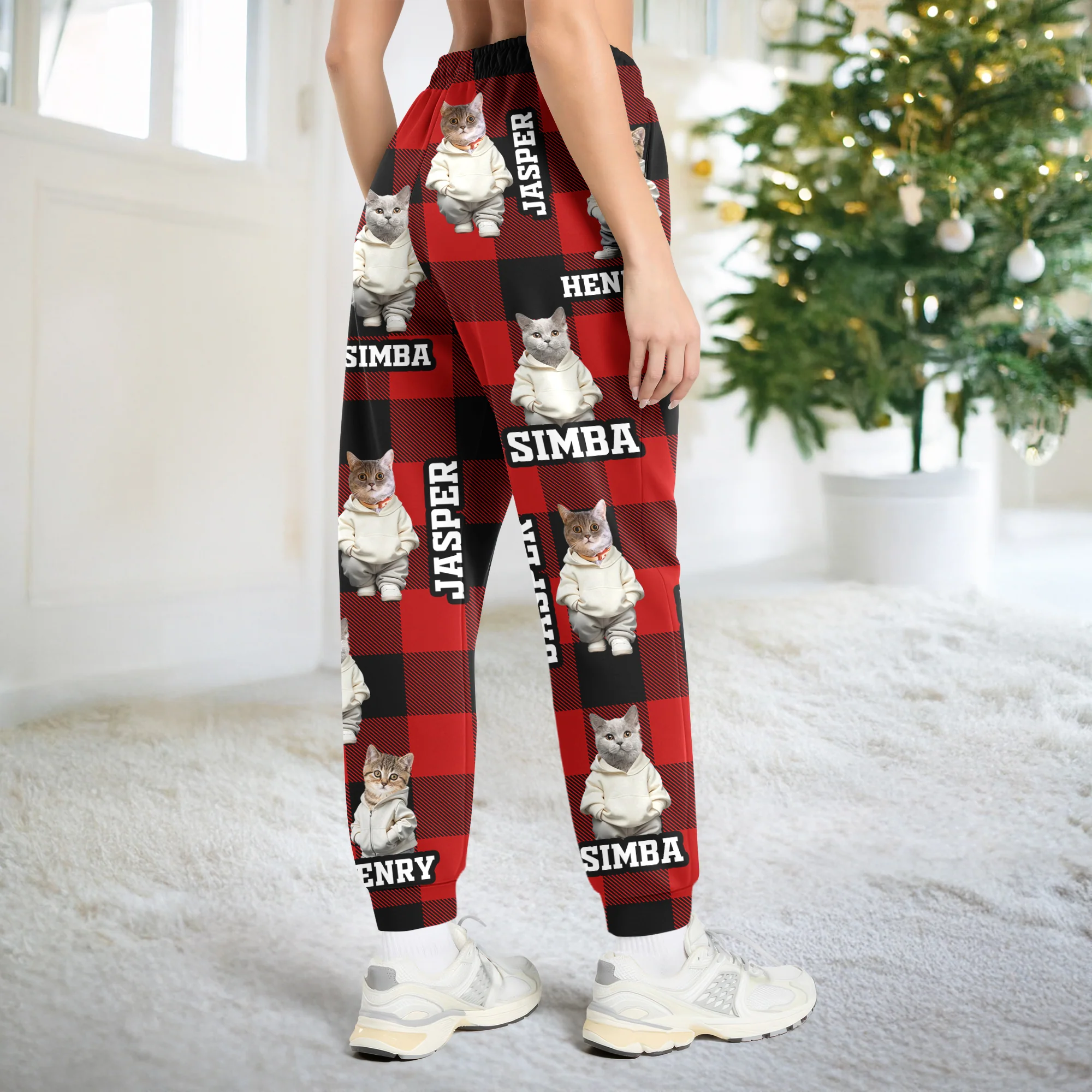 Custom Photo Cool Cat Christmas Sweatpants HA75 892924 - Image 2
