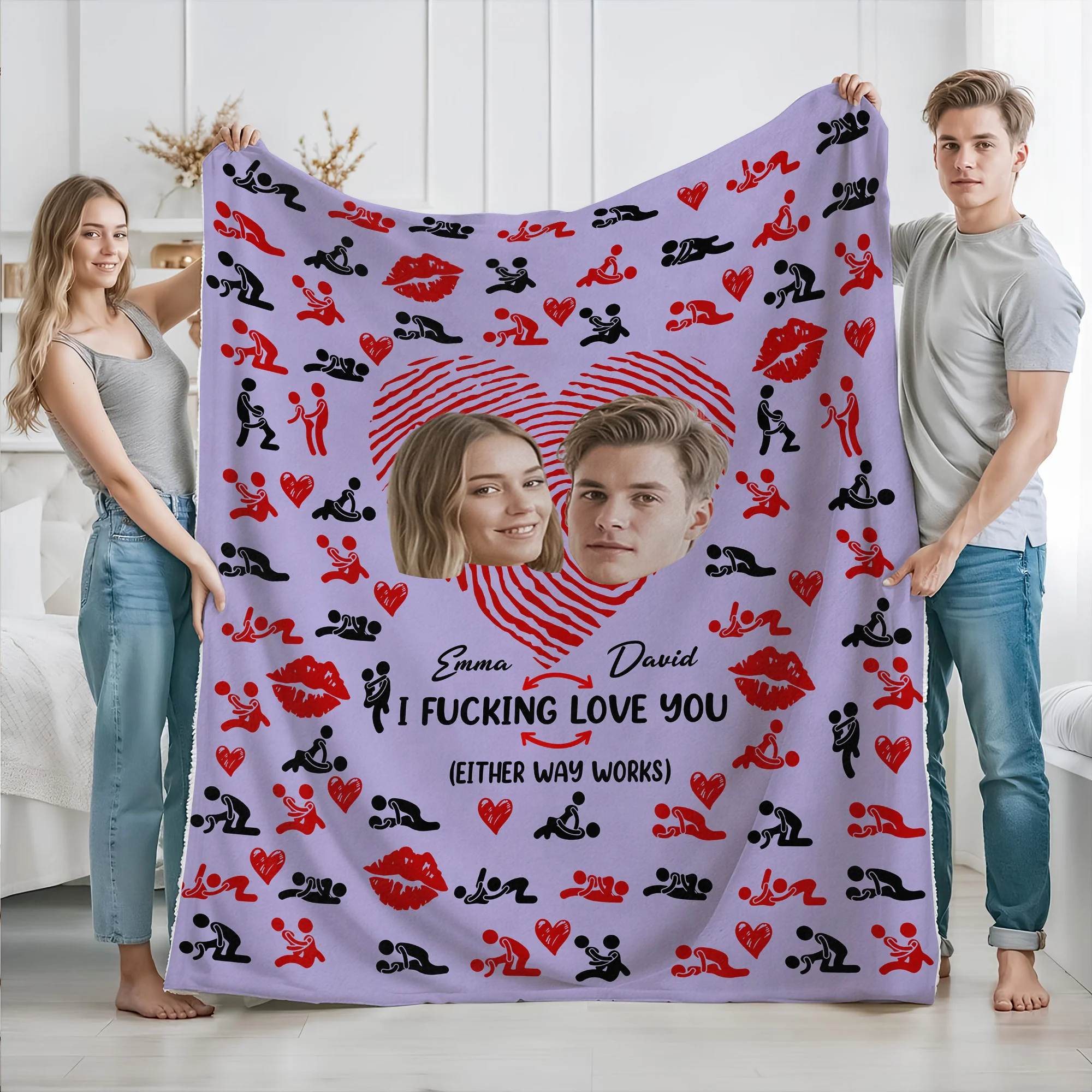 Custom Photo Couple Blanket Gift For Valentine's Day HA75 920010 - Image 6