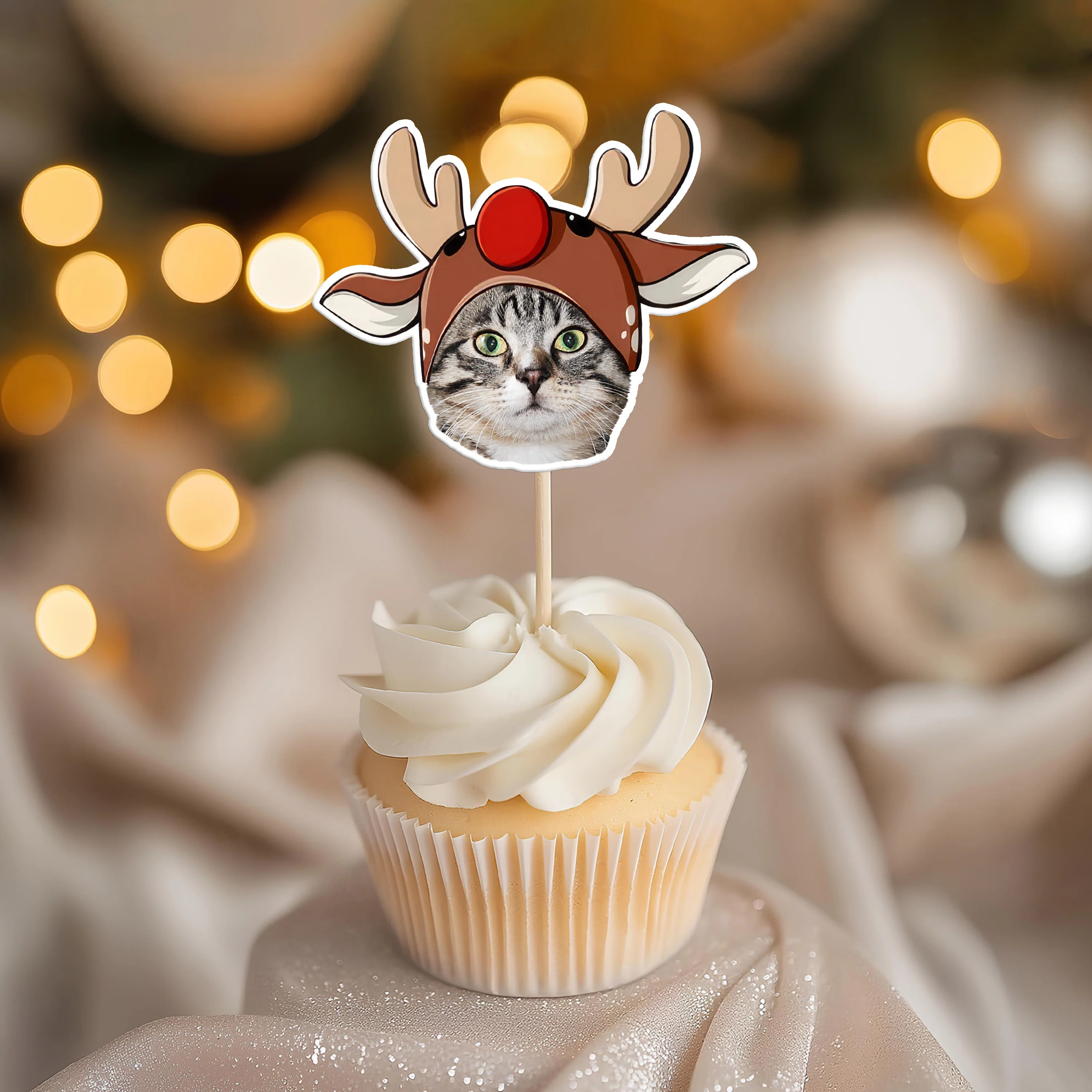 Custom Photo Cute Cat Cupcake Topper Christmas Gift For Cat Lovers TH10 894751 - Image 4
